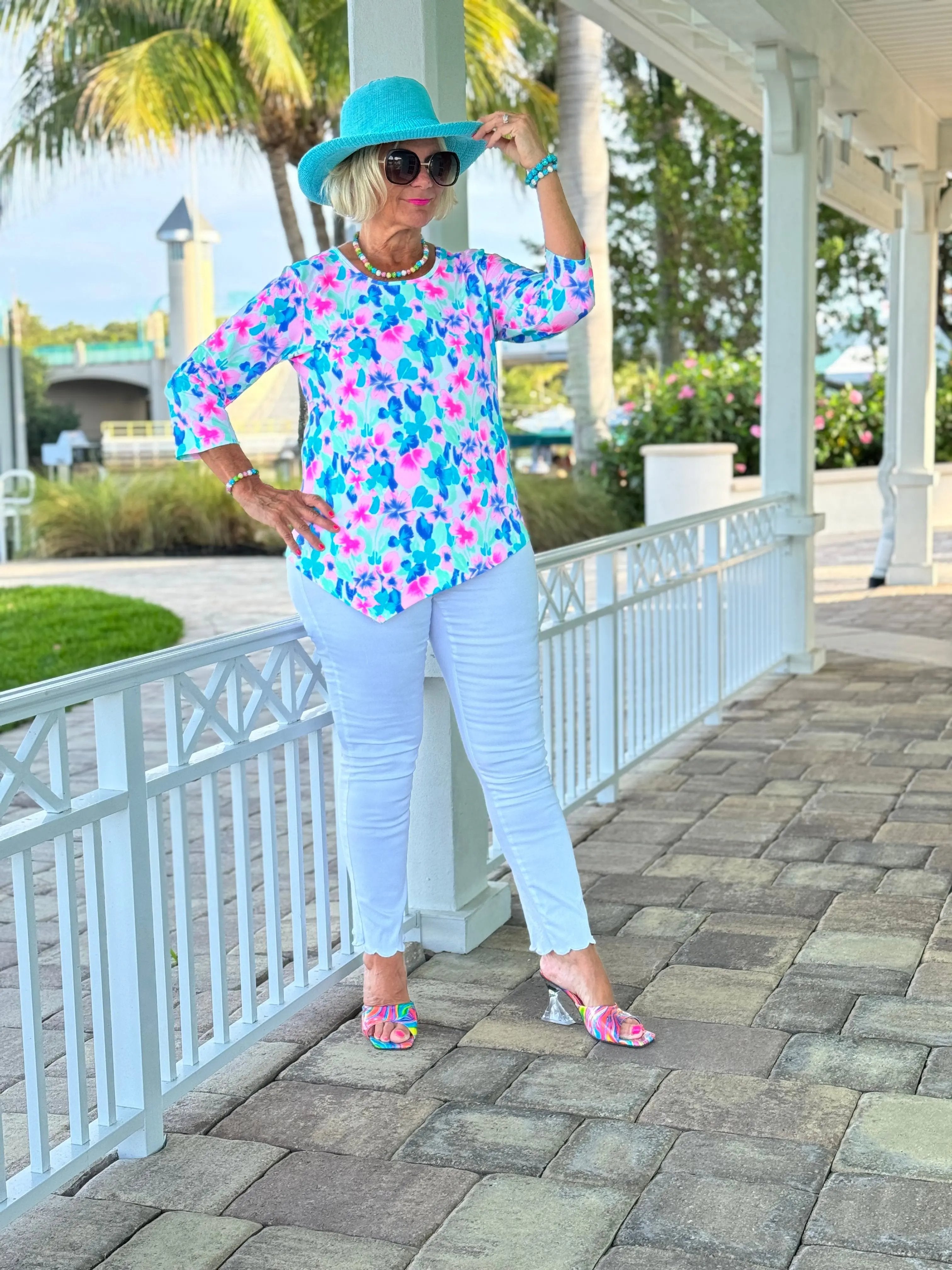 PINK PETALS ASYMMETRICAL TOP