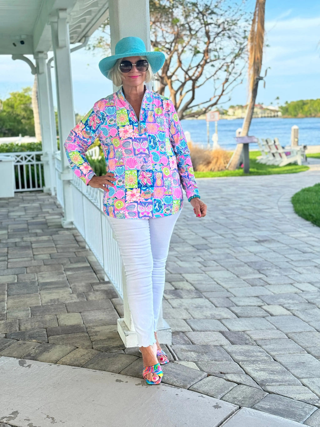 SANDY BEACH COLOR HALF ZIPPER
