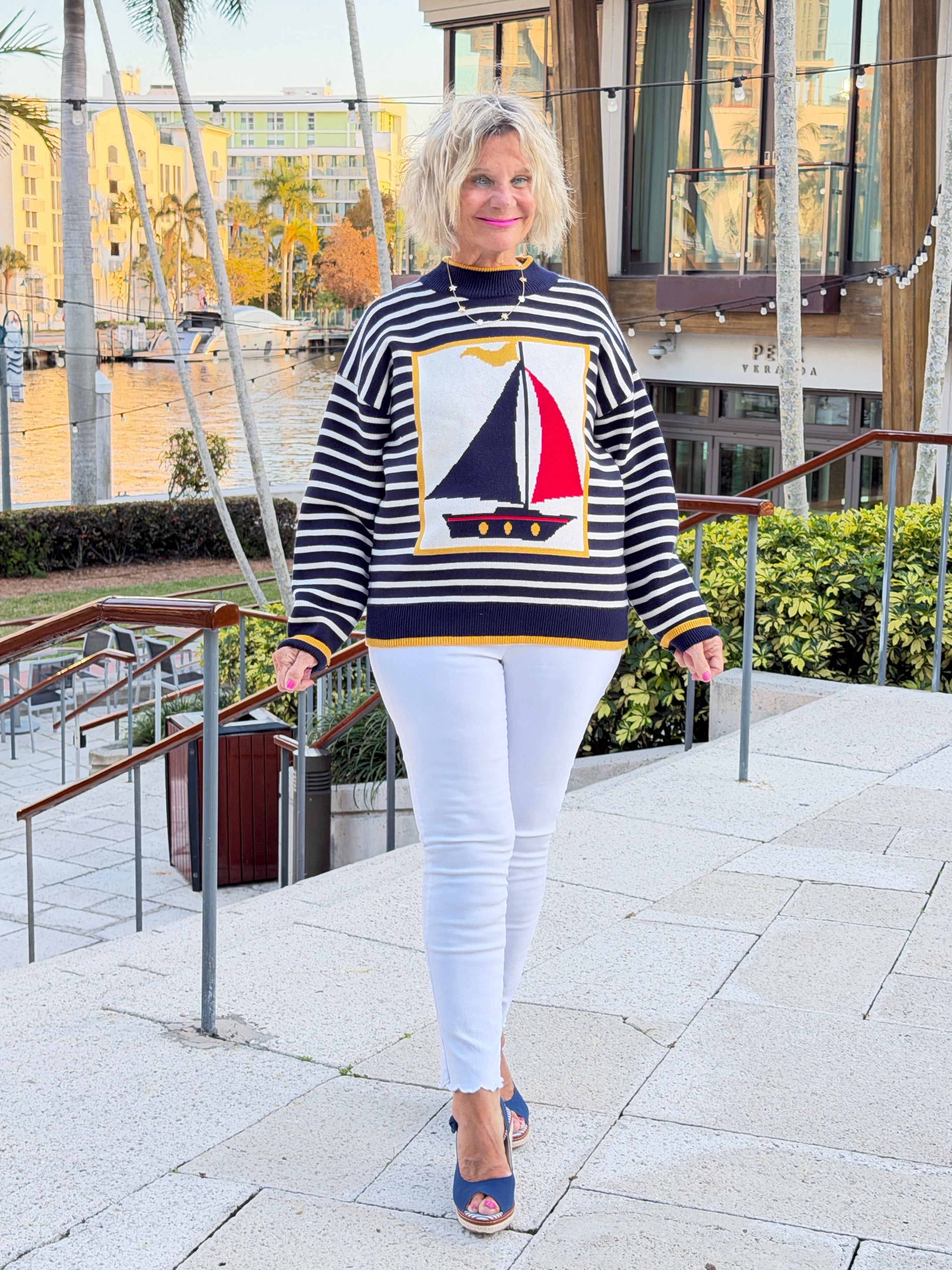 Nautical Stripe Sweater Top
