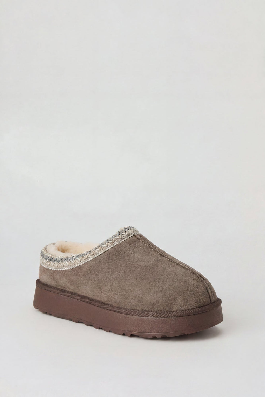 Fur Lined Platform Slipper Booties