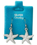 Made In USA Bumpy Starfish Dangle Earrings Gold or Silver