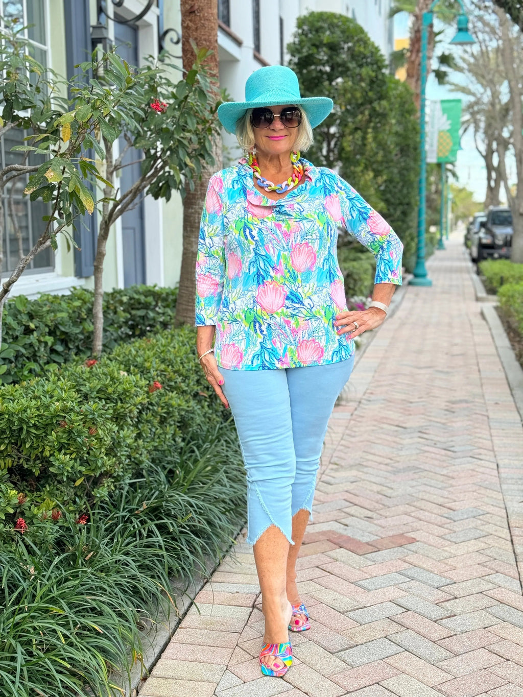 SEASHELL BEACH 3/25 RUFFLE TOP