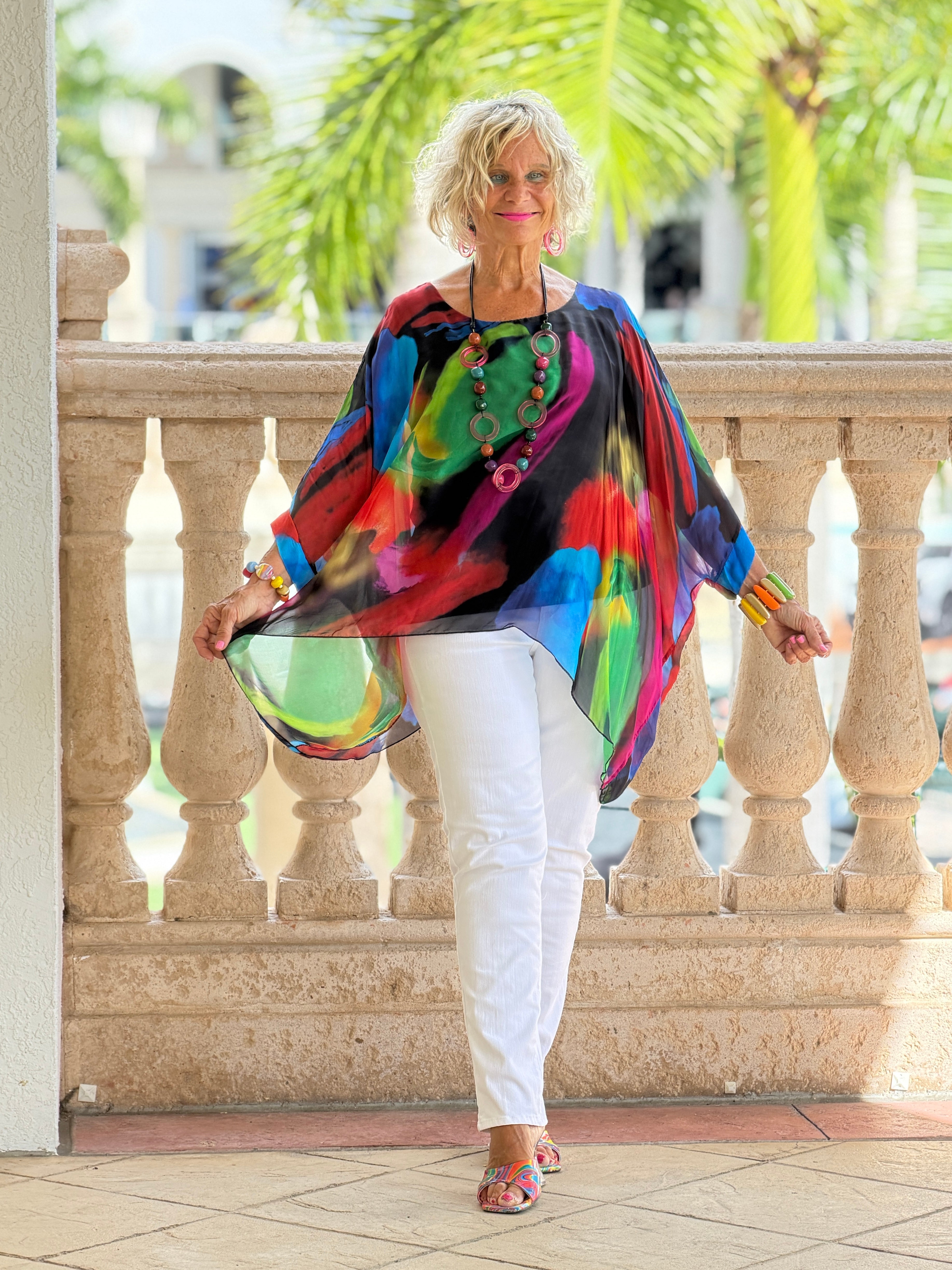 SOPHIA BLACK SILK TOP
