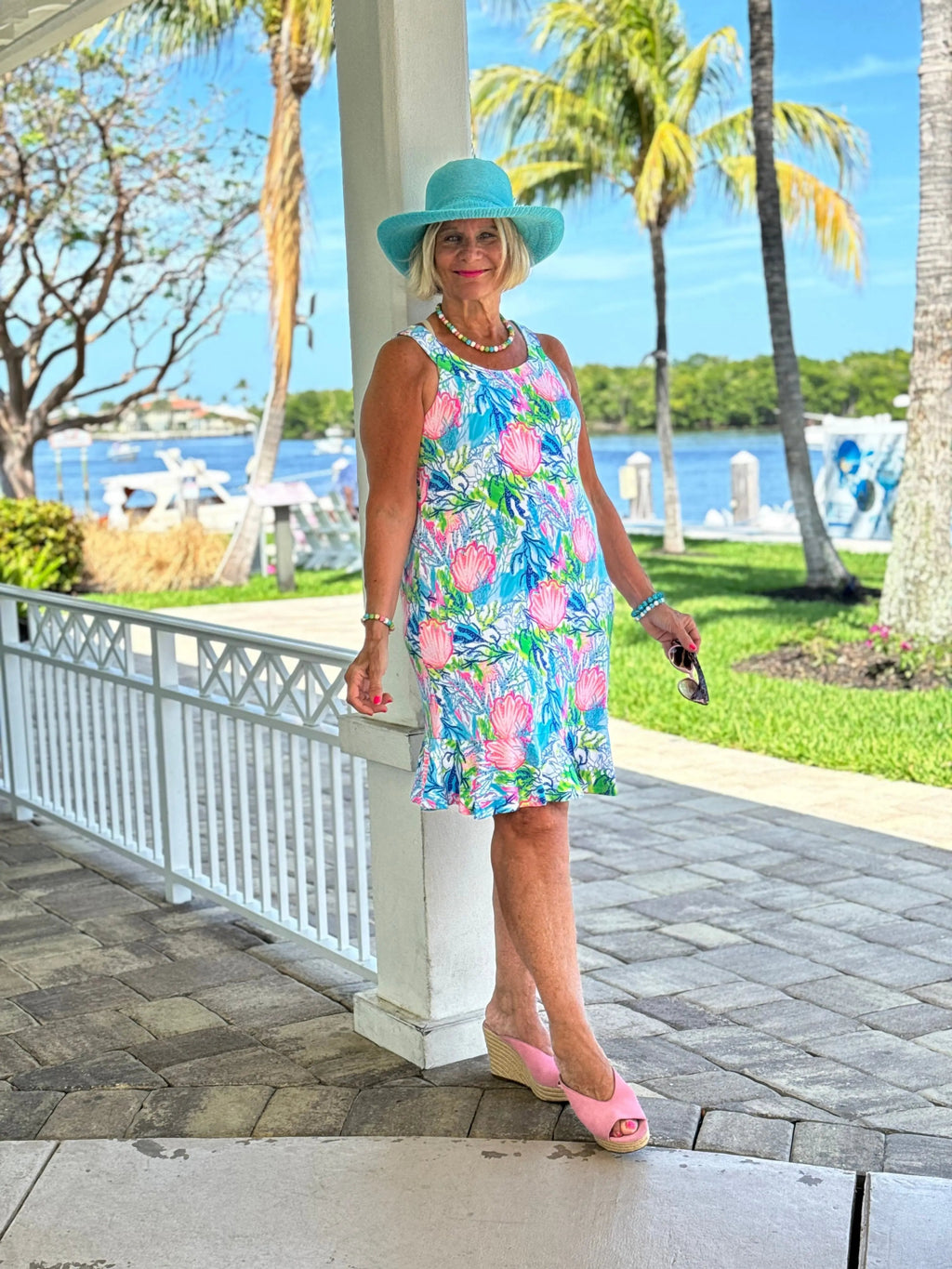 SEASHELL SHIFT HALTER RUFFLE