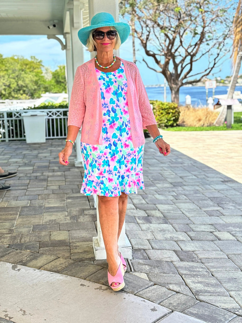PINK PETALS HALTER RUFFLE