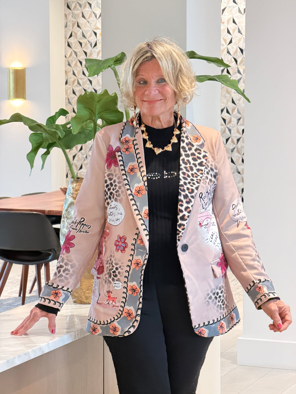 LUPA One Size Italian Parisian Chic Print Blazer  SHIPPING NOV 13-16