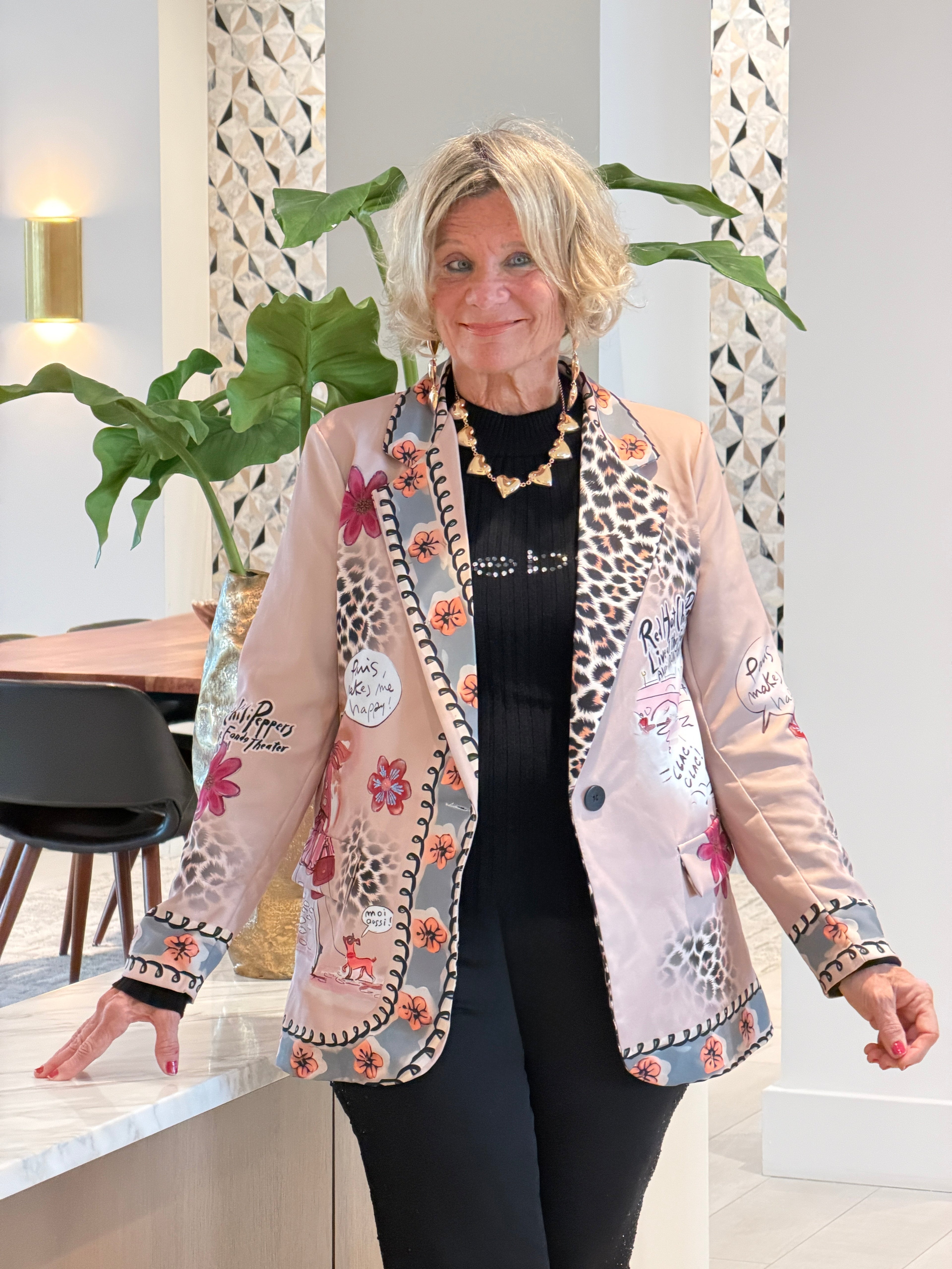 LUPA One Size Italian Parisian Chic Print Blazer  SHIPPING NOV 13-16