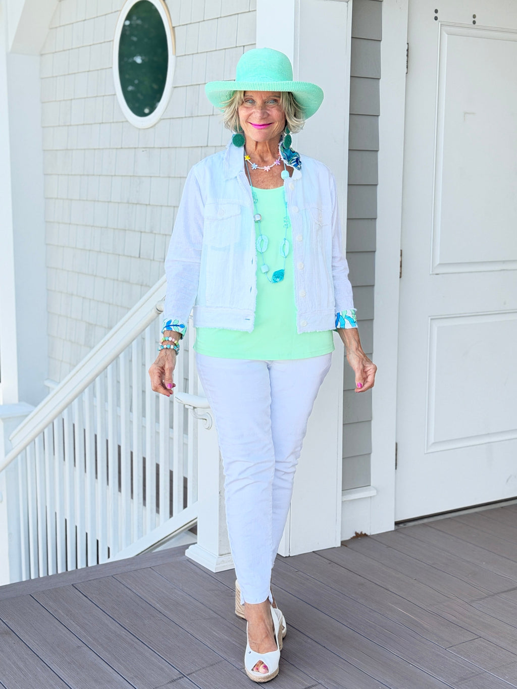 MINT MOSAIC LINEN JACKET