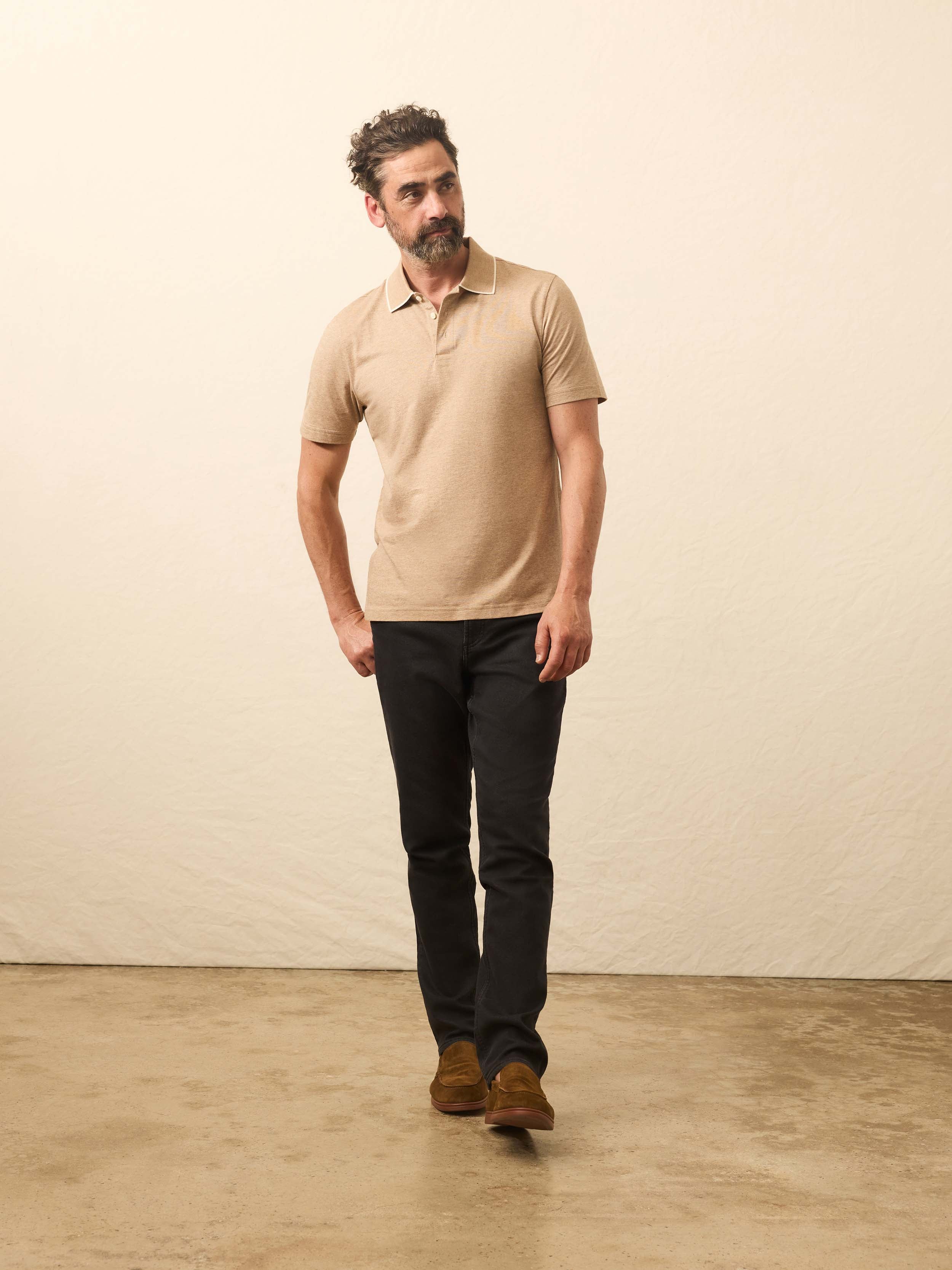 Short-Sleeve Movement™ Pique Polo - Driftwood Island Heather