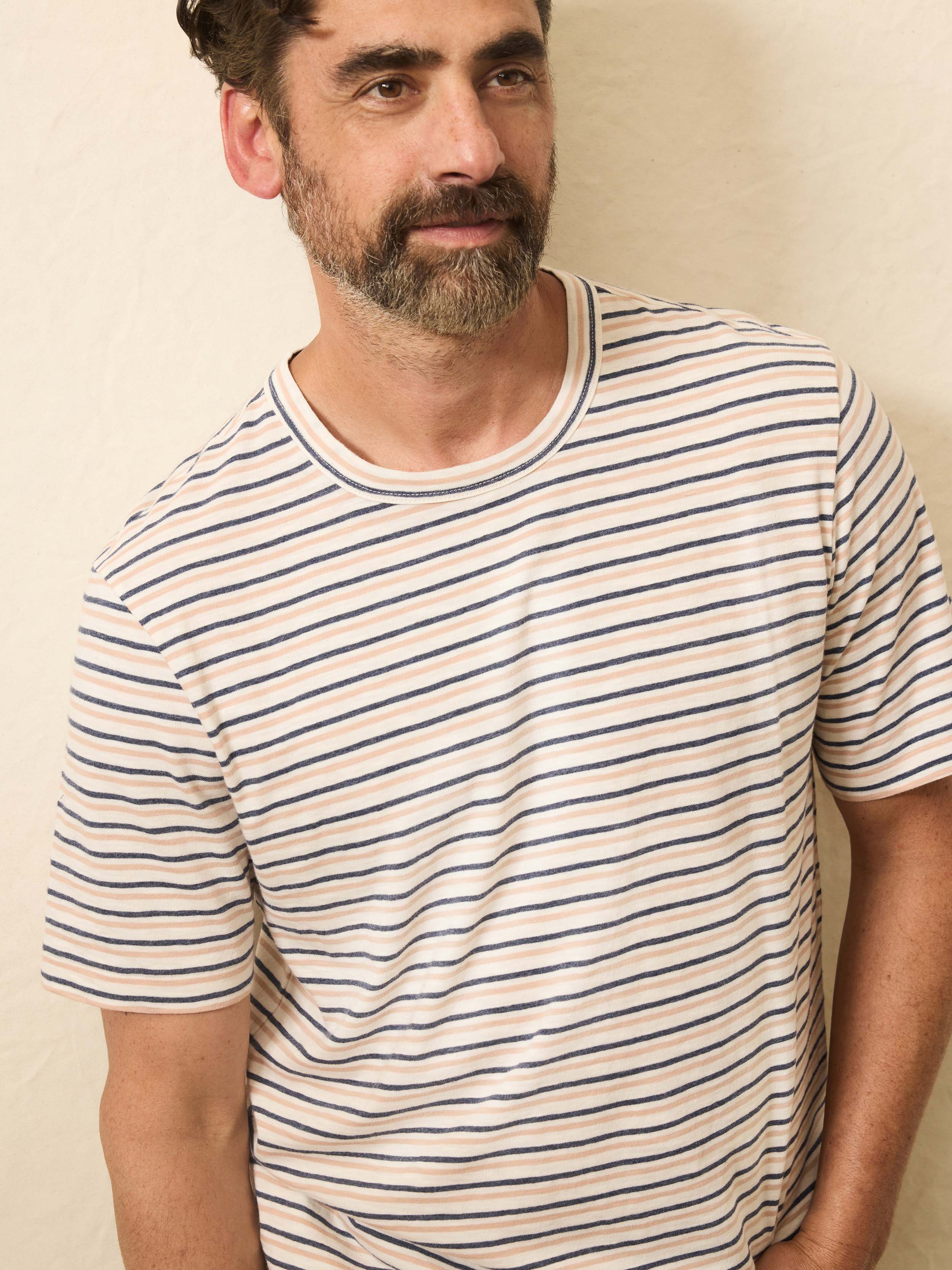 Sunwashed Regenerative Tee - Canyon Creek Stripe
