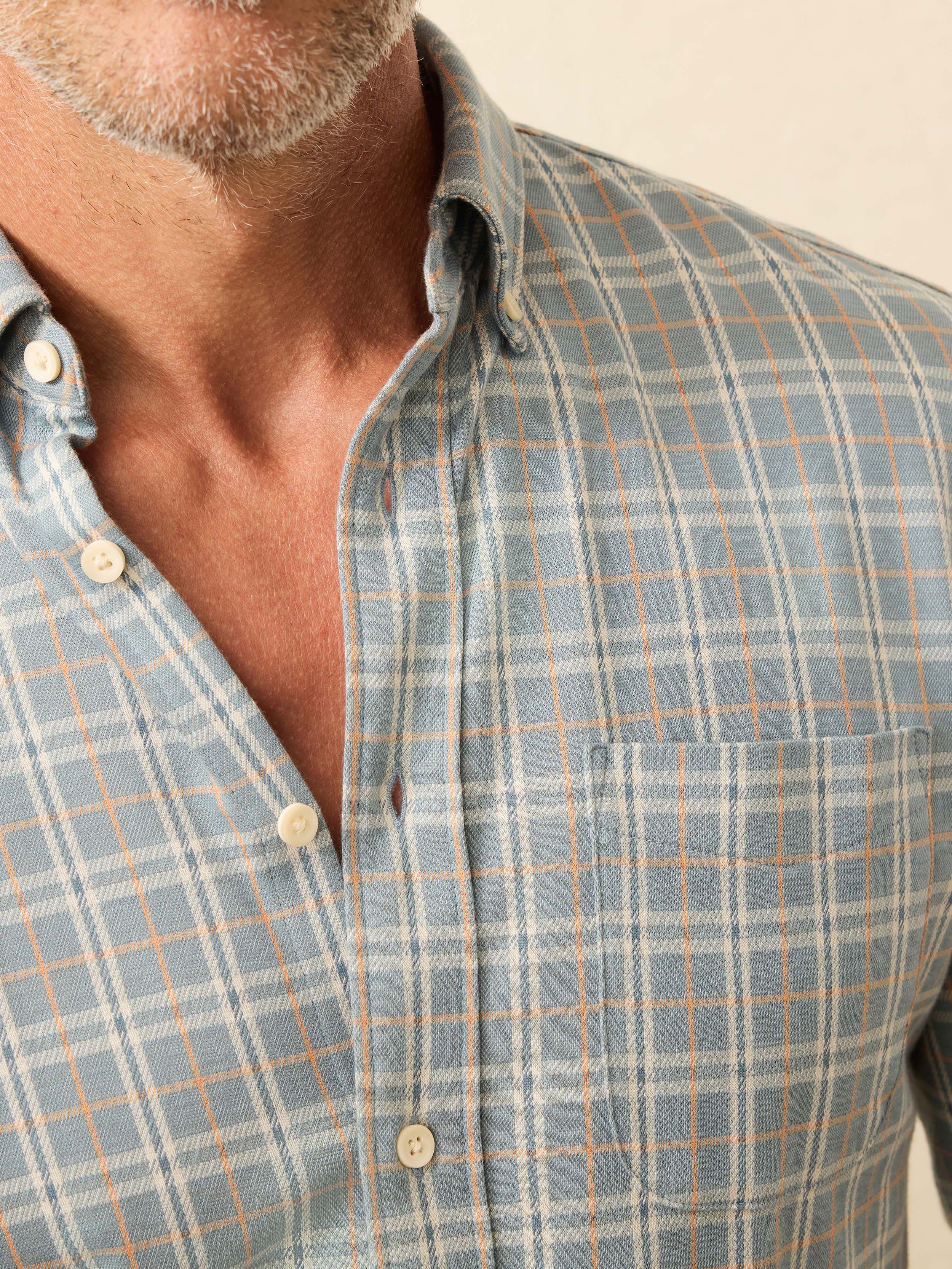 Coastline Knit Shirt - Autumn Storm Plaid