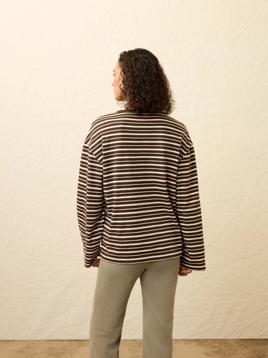 Sunwashed Long-Sleeve Retro Tee - Sand Drift Stripe