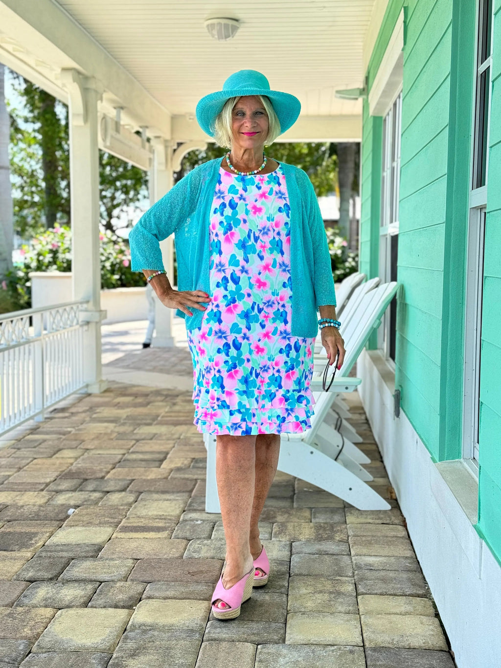 PINK PETALS SHIFT DRESS