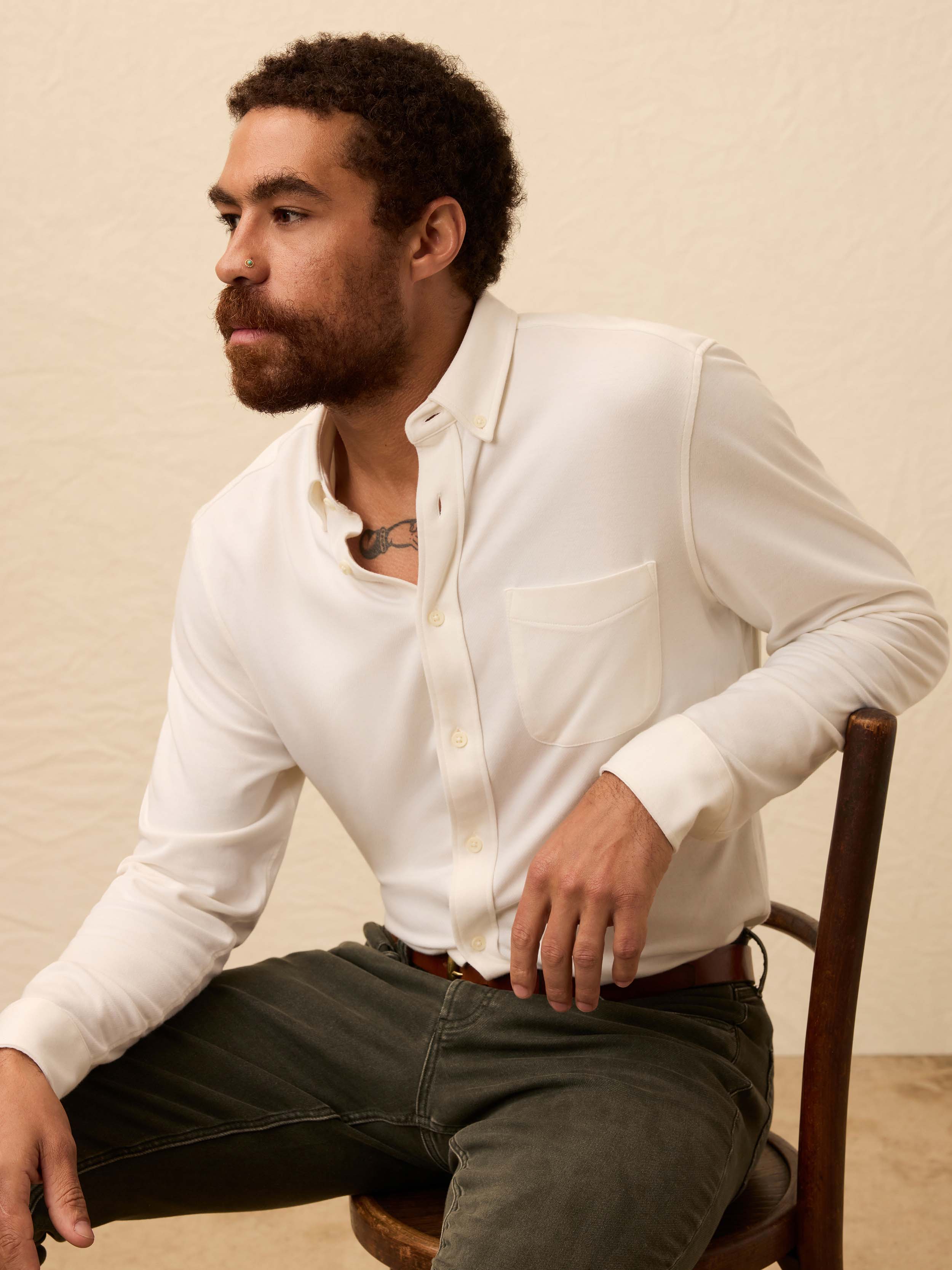 Coastline Knit Shirt - White Wall