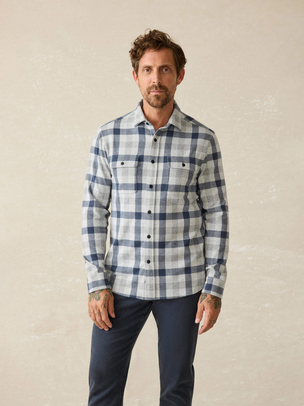Legend™ Sweater Shirt - Snowy Night Check