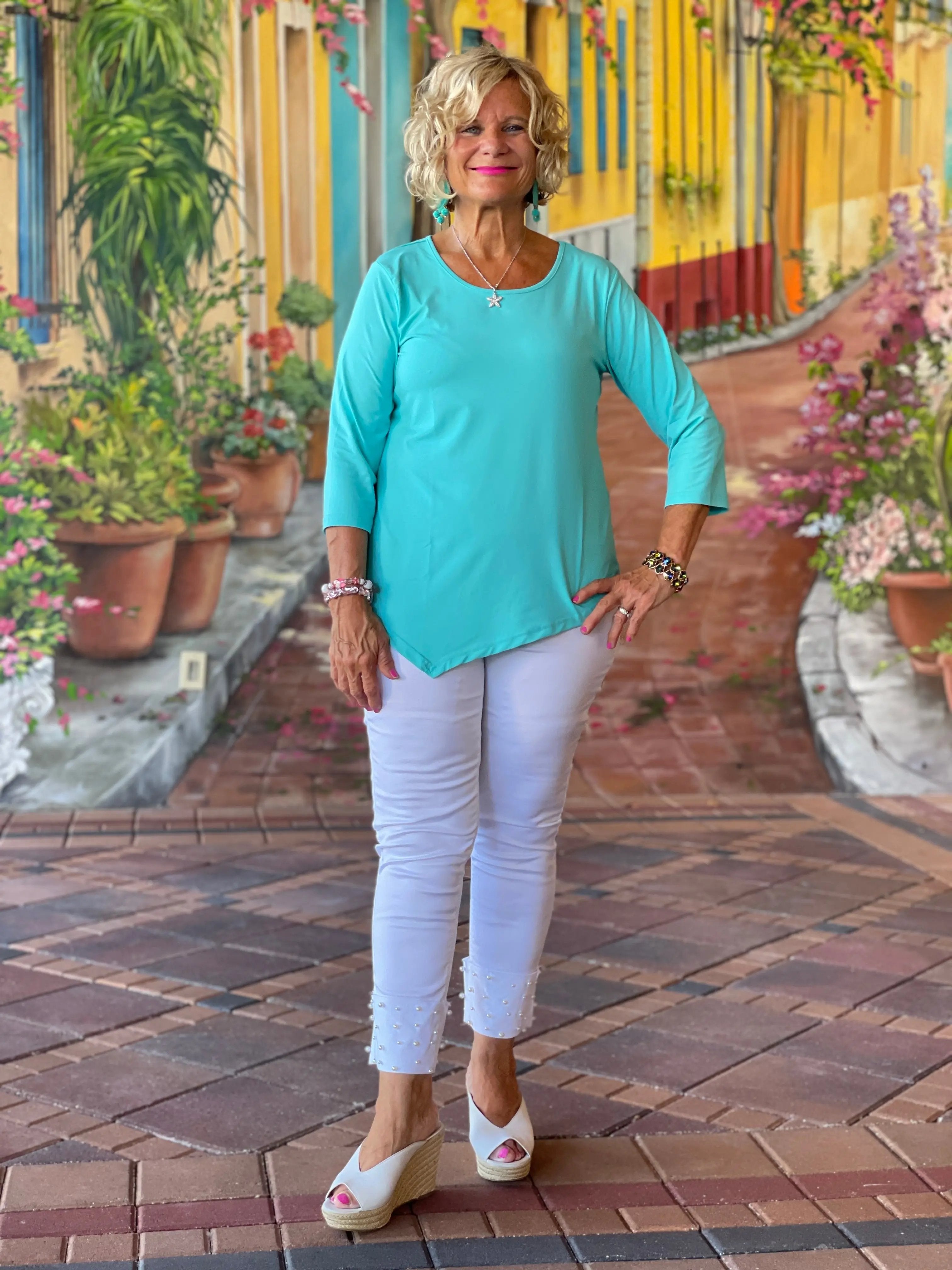 SEA FOAM ASYMMETRIC TOP