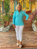 SEA FOAM ZIPPER TOP