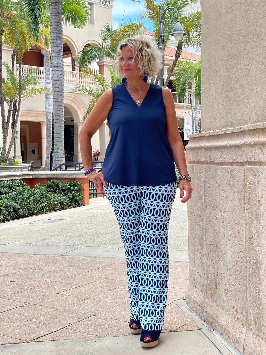MELINA BLUE PALAZZO PANT