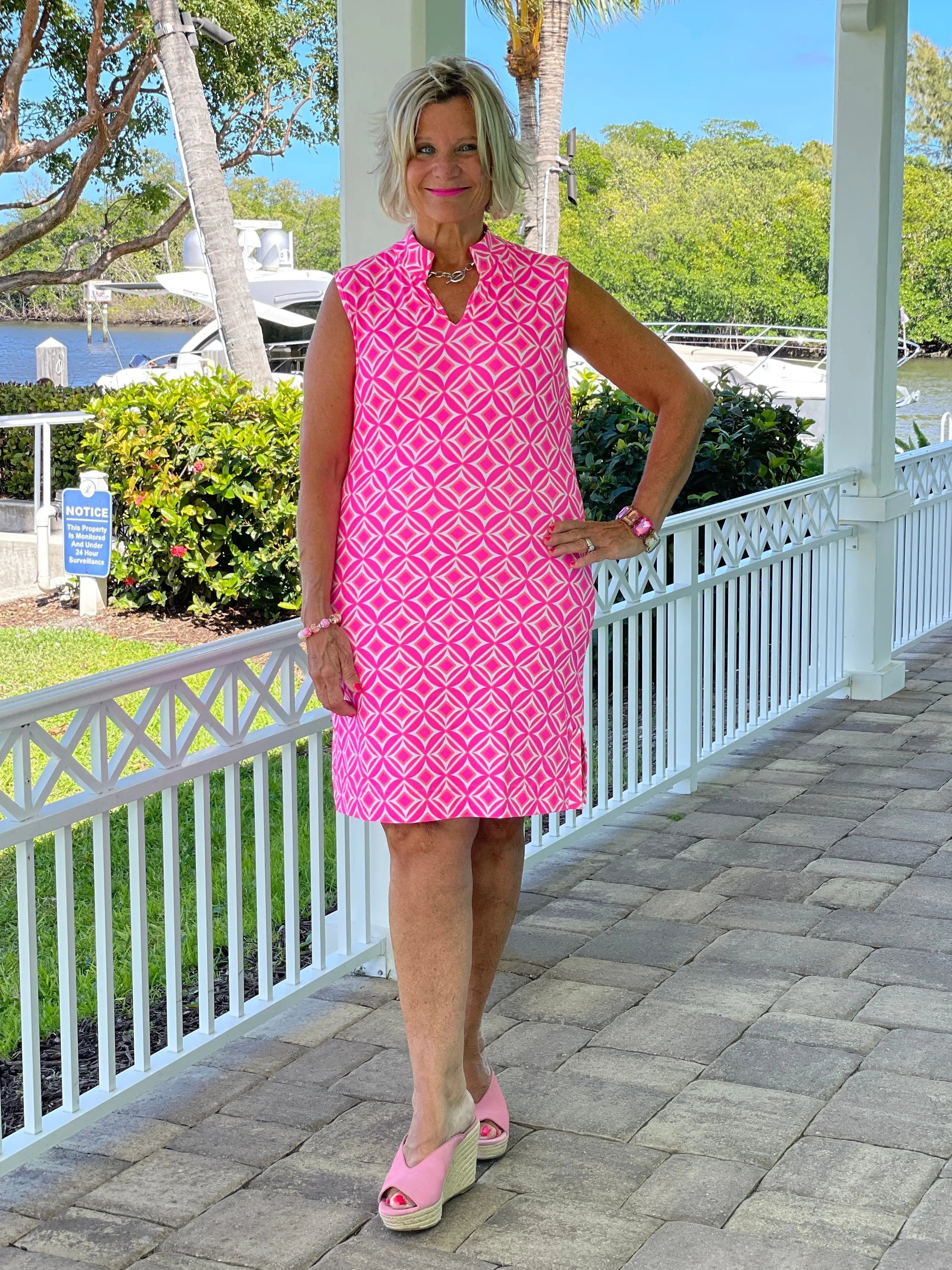 PINK DIAMONDS COLLAR DRESS