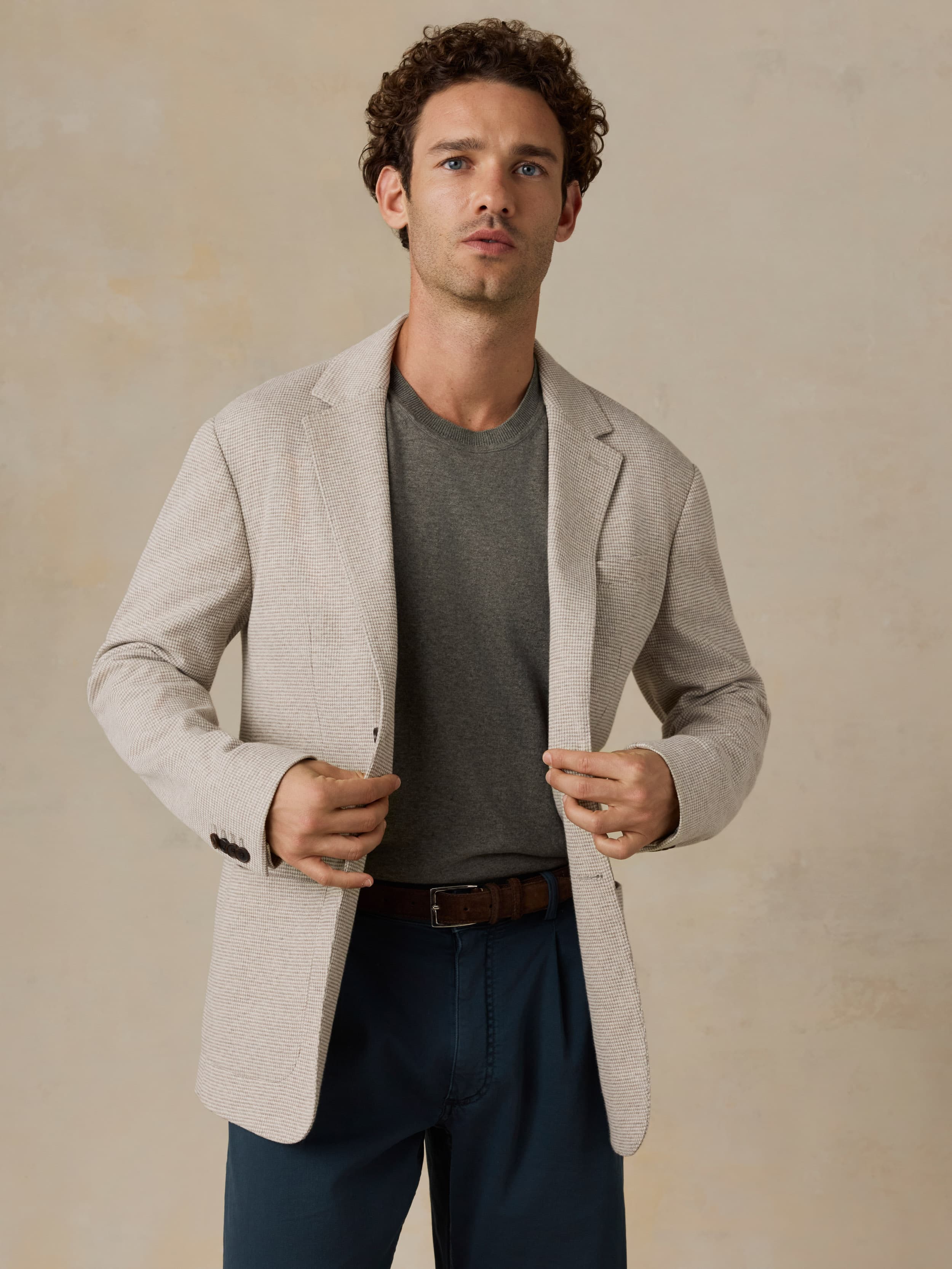 Reserve Knit Blazer - Sand Shell Melange