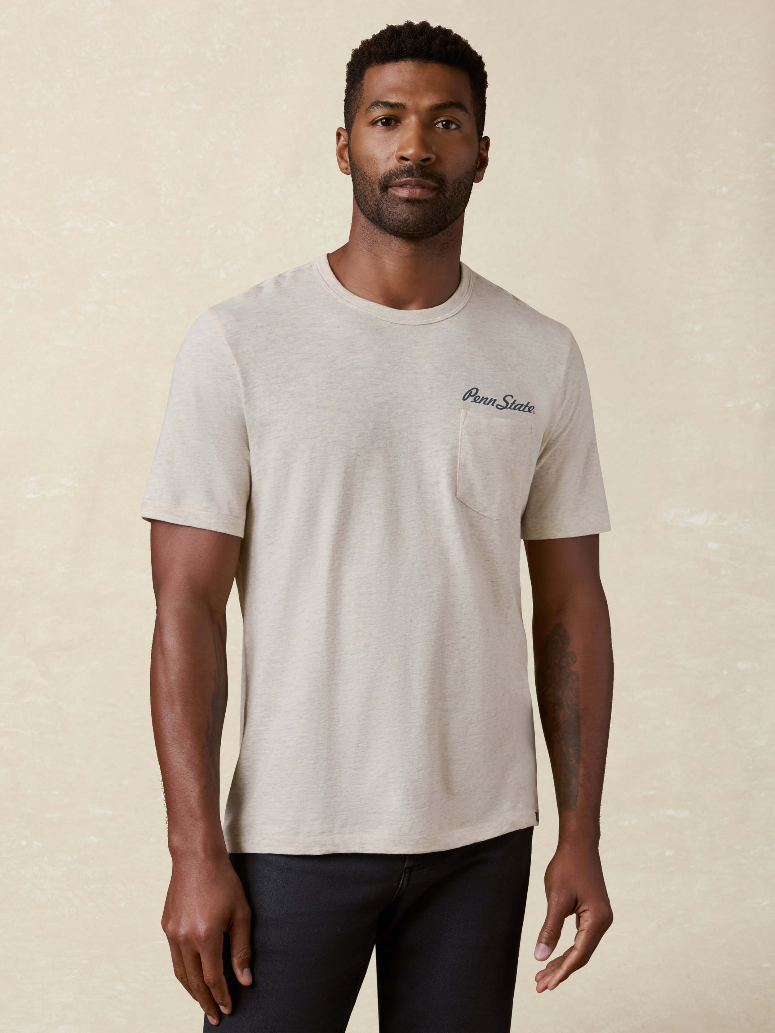 Penn State Sunwashed Pocket Tee - Island Dune Heather