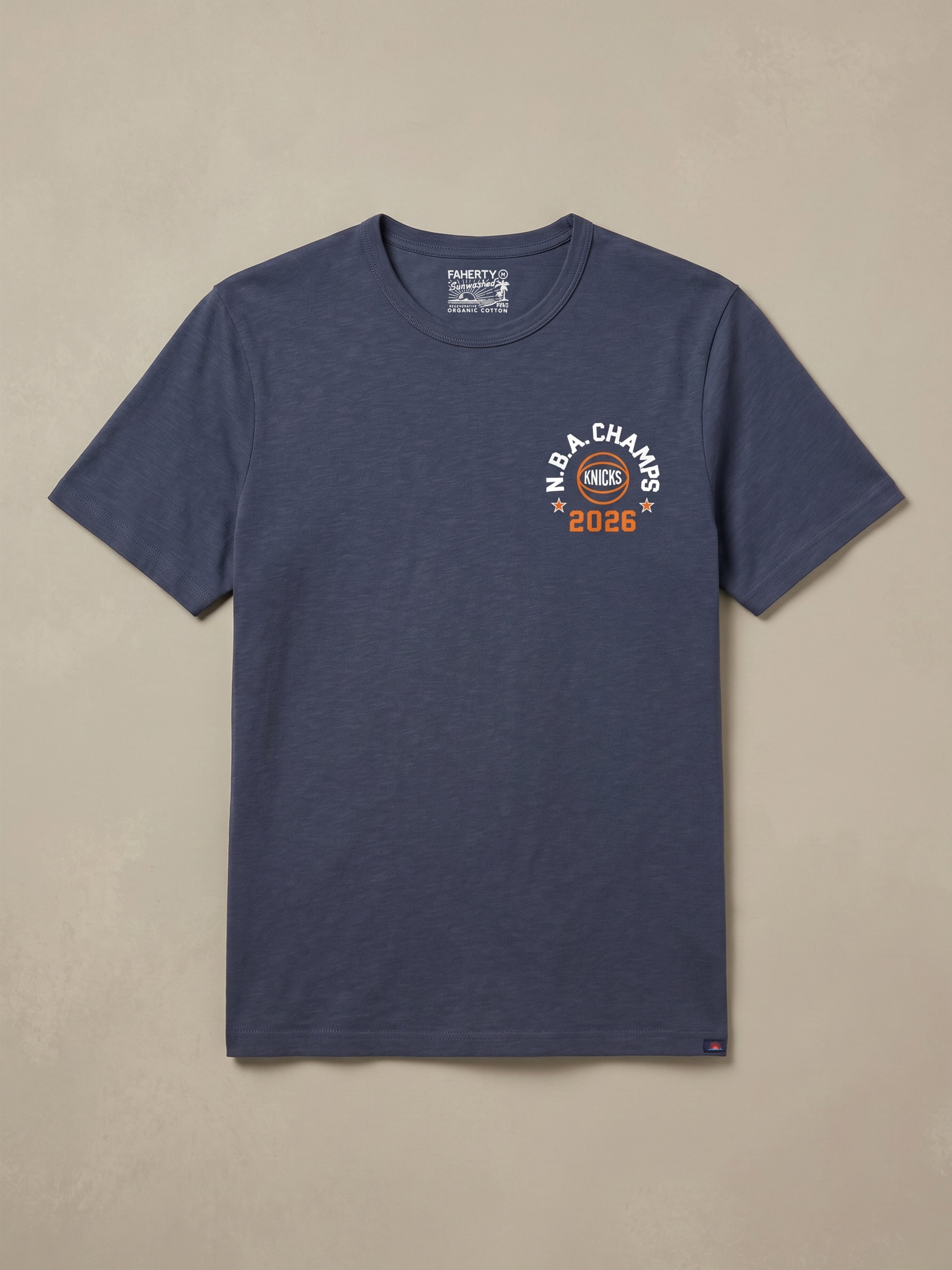NY Knicks Sunwashed Regenerative Tee - Dune Navy