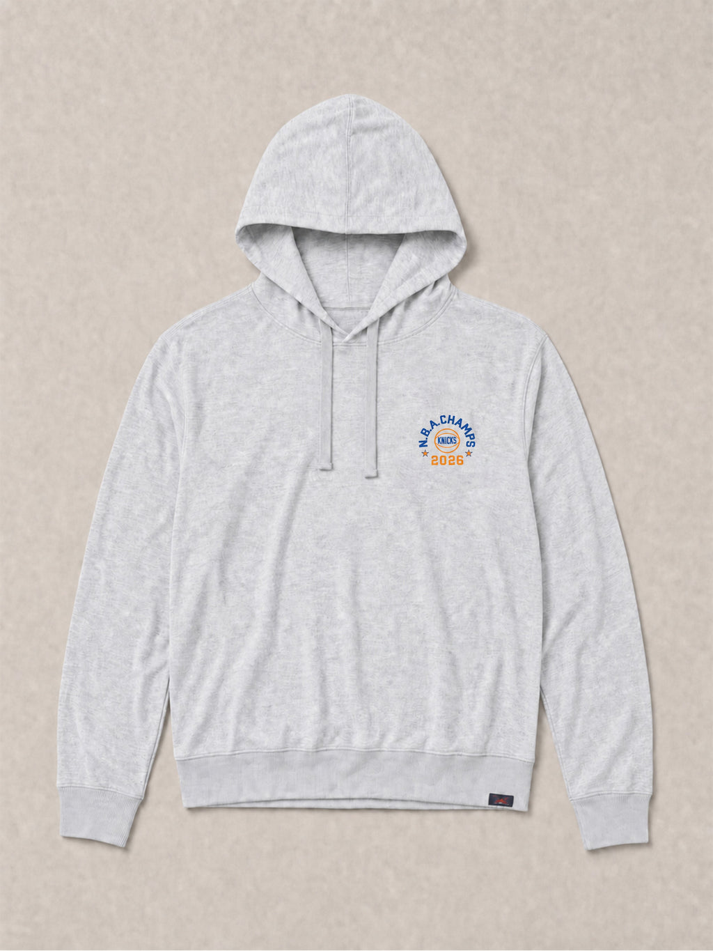 NY Knicks Sunwashed Organic Hoodie - Light Grey Heather