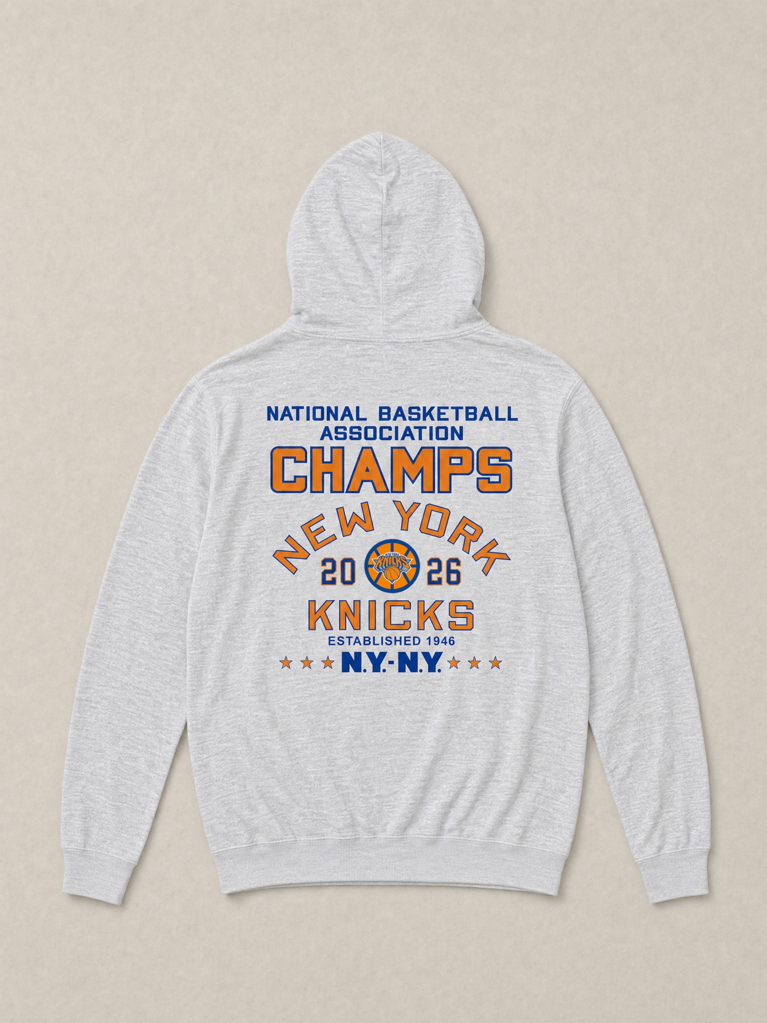 NY Knicks Sunwashed Organic Hoodie - Light Grey Heather