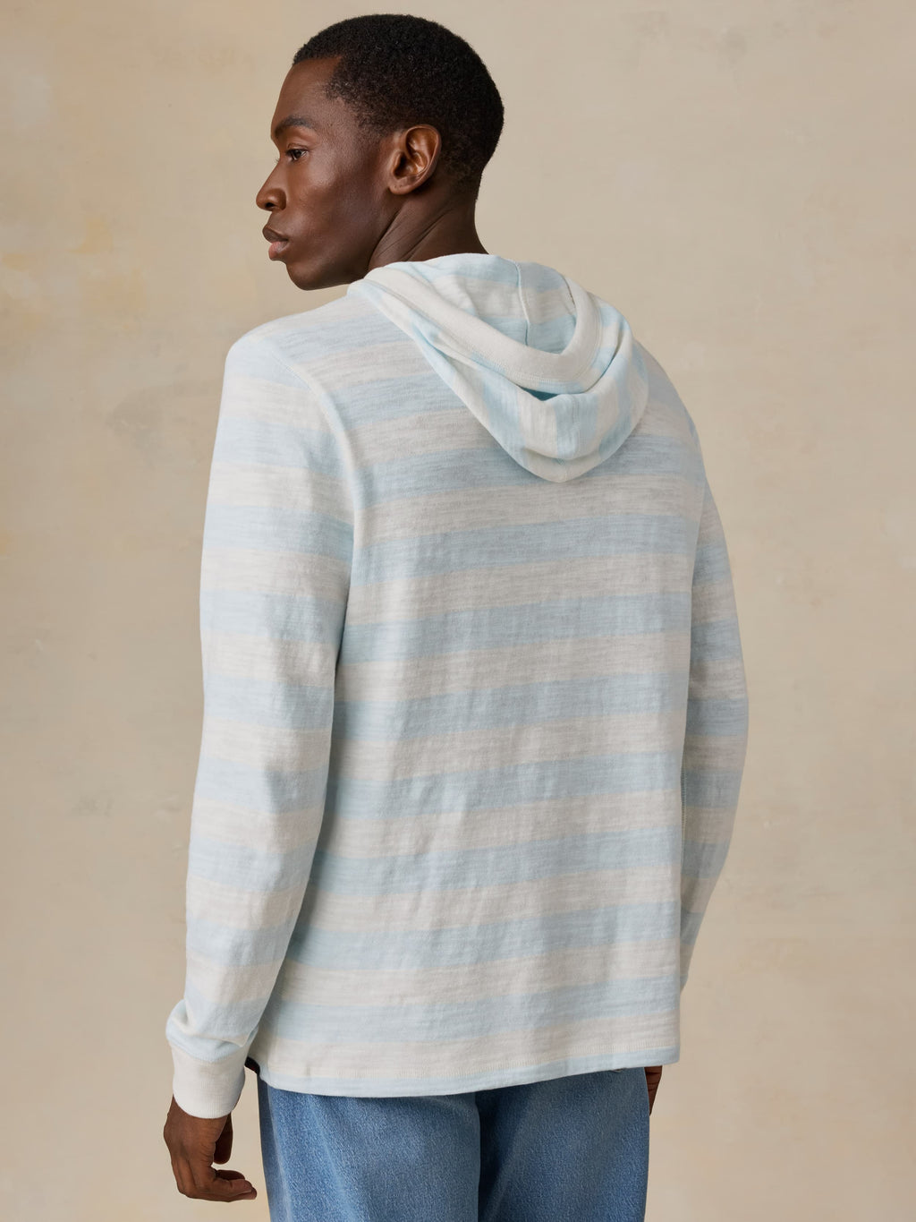 Sunwashed Organic Hoodie - Beach Sky Stripe