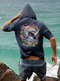 Sunwashed Organic Graphic Hoodie - Blue Nights