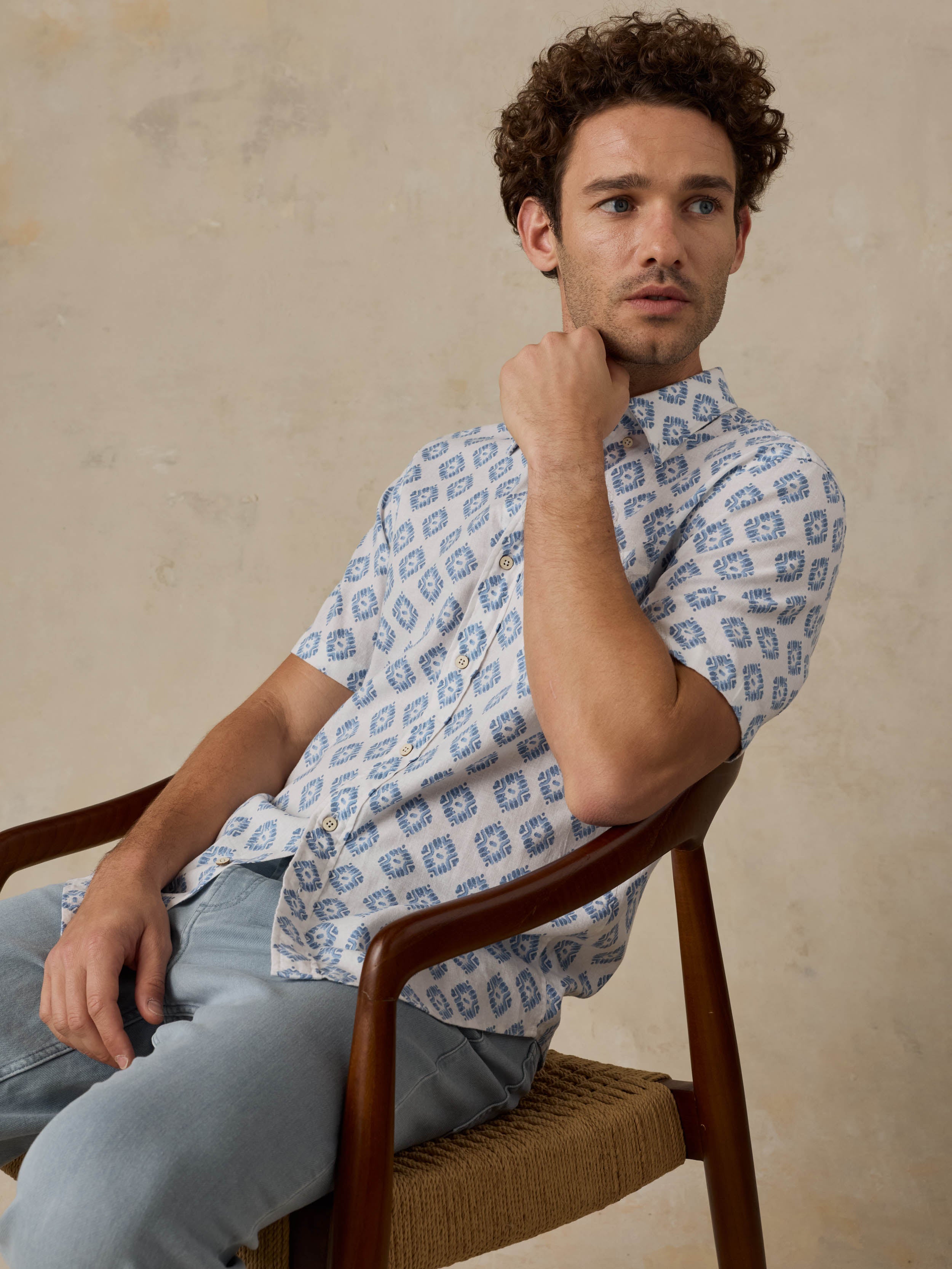 Short-Sleeve Breeze Shirt - Crystal Cascade Diamond