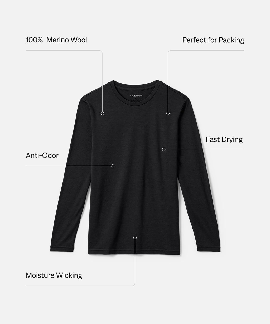 Men's Tall Long Sleeve Merino Crew