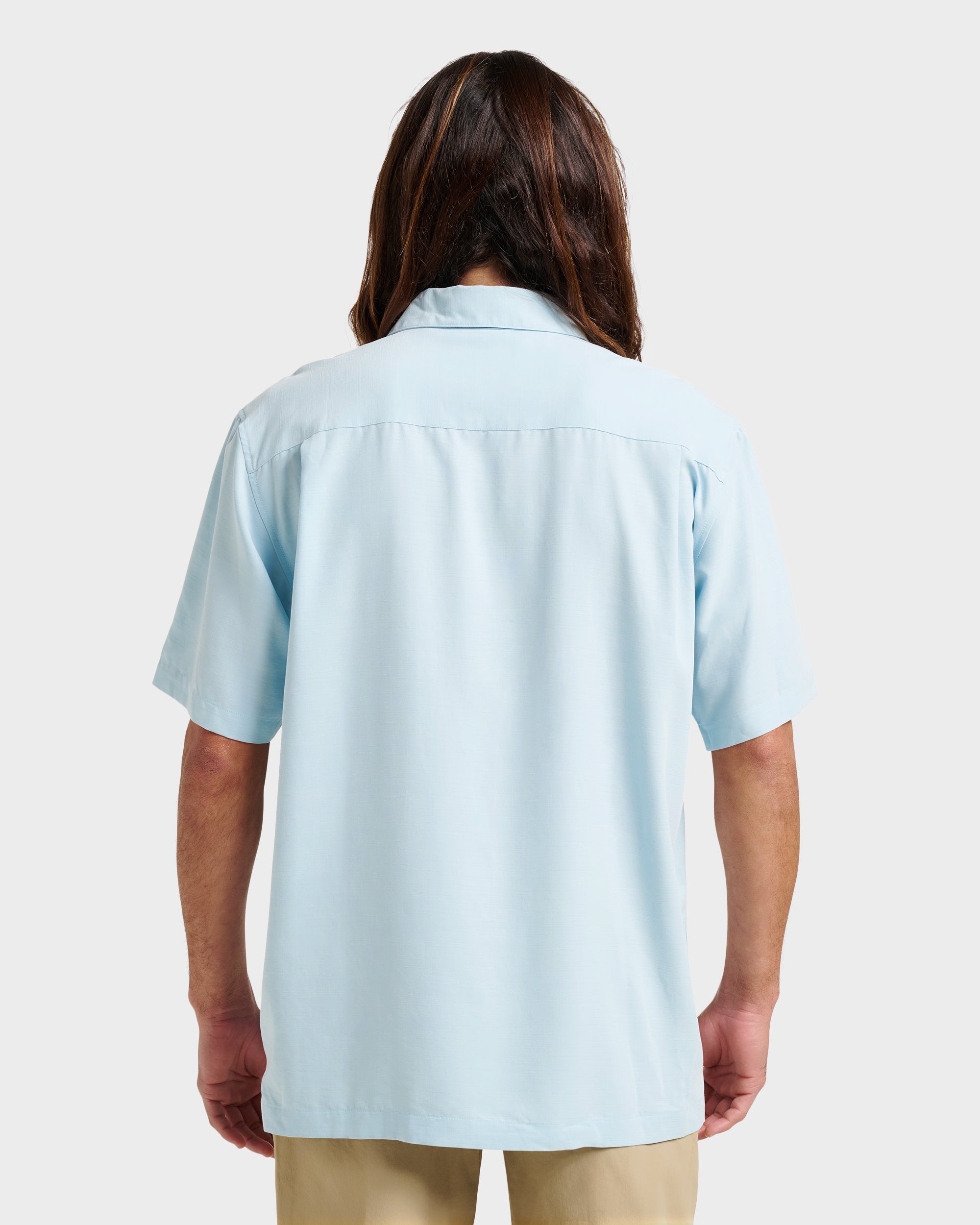 Waterman Tahiti Palms Premium Anti-Wrinkle Shirt - Sterling Blue