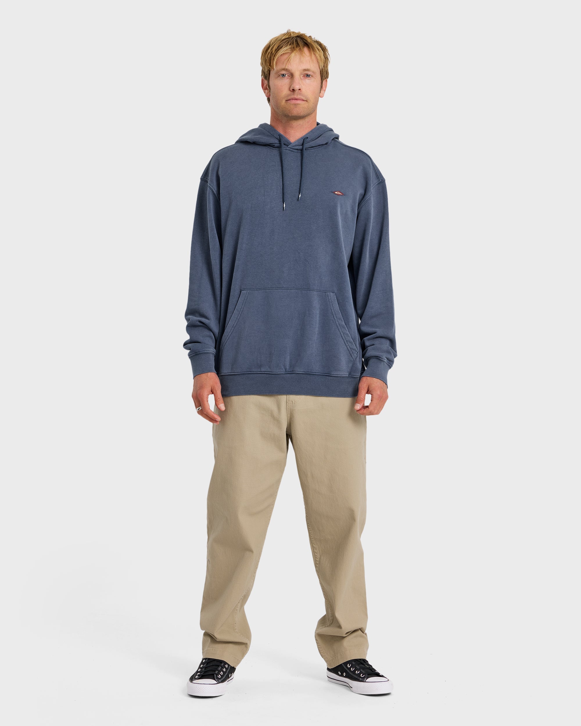 Saltwater Mineral Wash Pullover Hoodie - Dark Denim