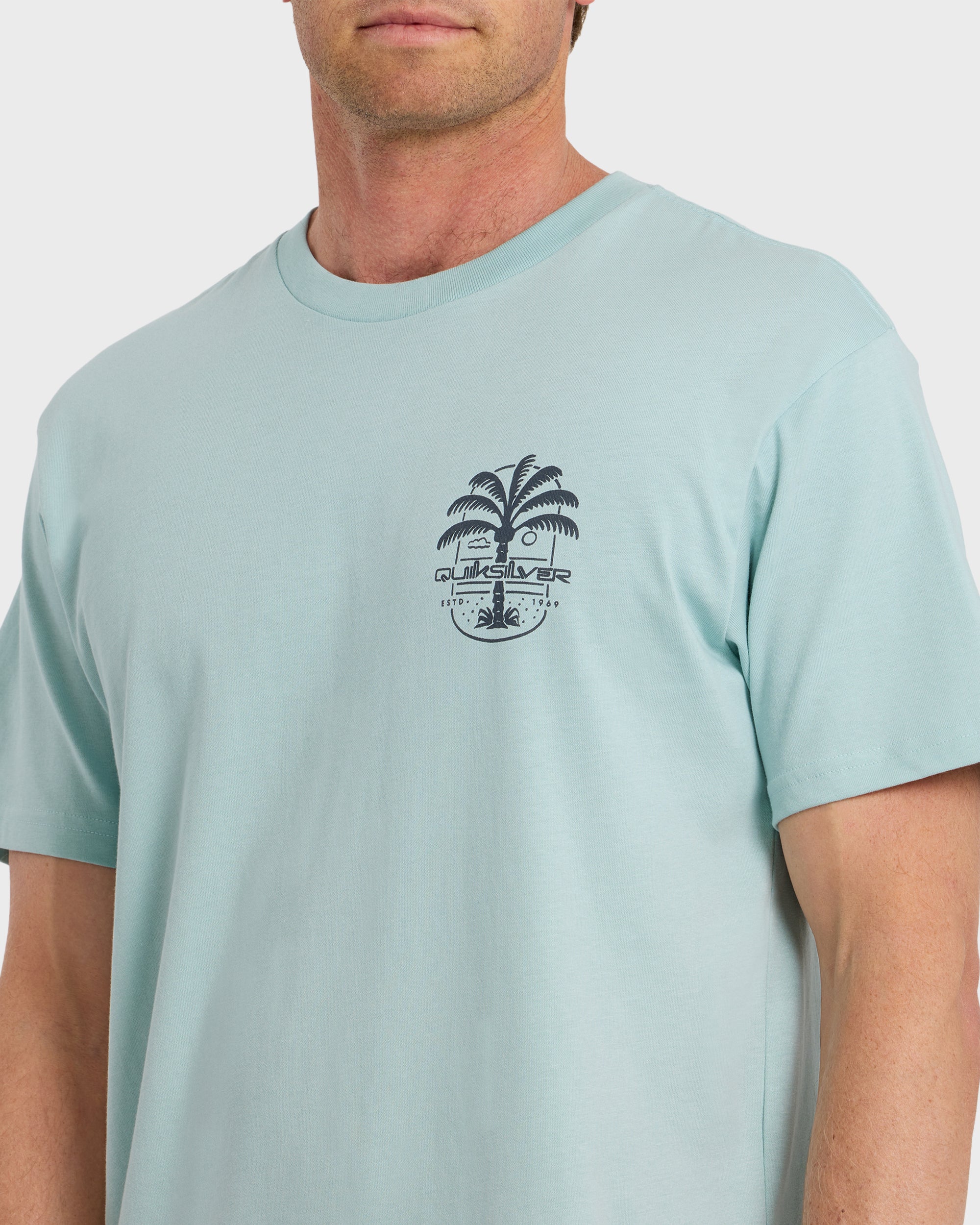 Uno Palm Short Sleeve T-Shirt - Blue Haze