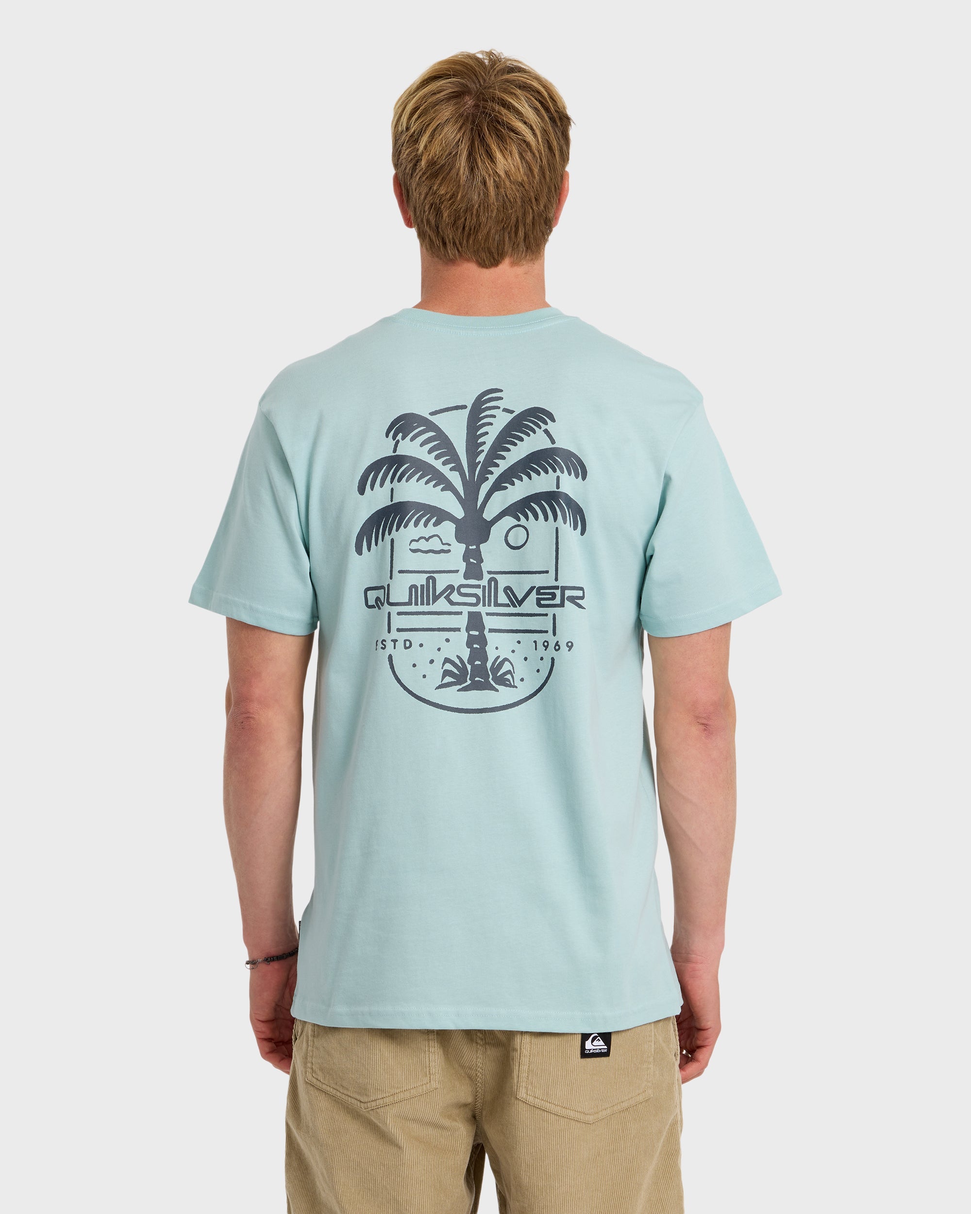 Uno Palm Short Sleeve T-Shirt - Blue Haze