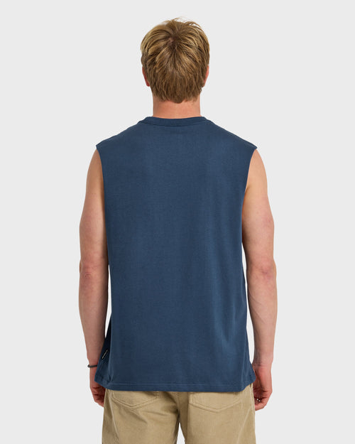 Diamond Arch Oversized Tank - Dark Denim