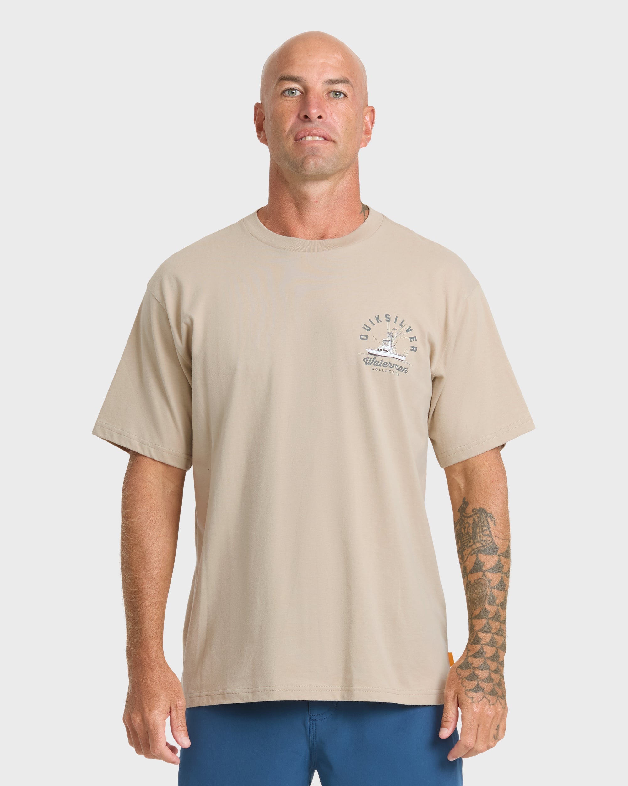 Waterman Early Morning Sueded Short Sleeve T-Shirt - Plaza Taupe