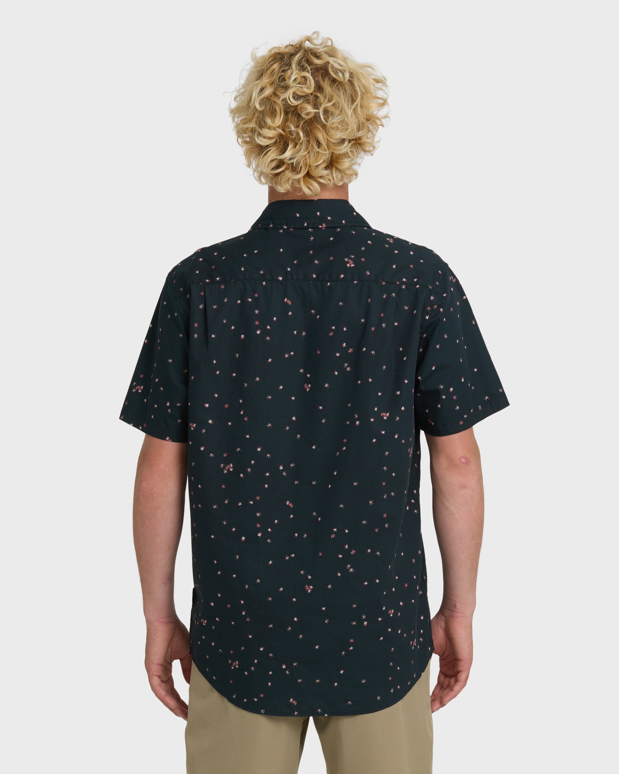 Ditsy Blossom Classic Short Sleeve Shirt - Anthracite