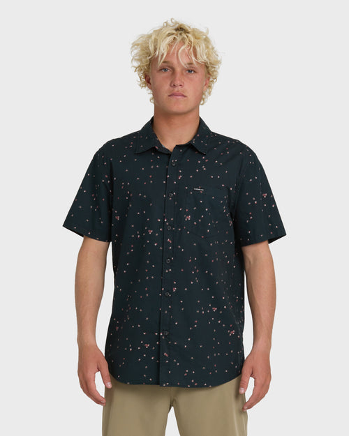 Ditsy Blossom Classic Short Sleeve Shirt - Anthracite