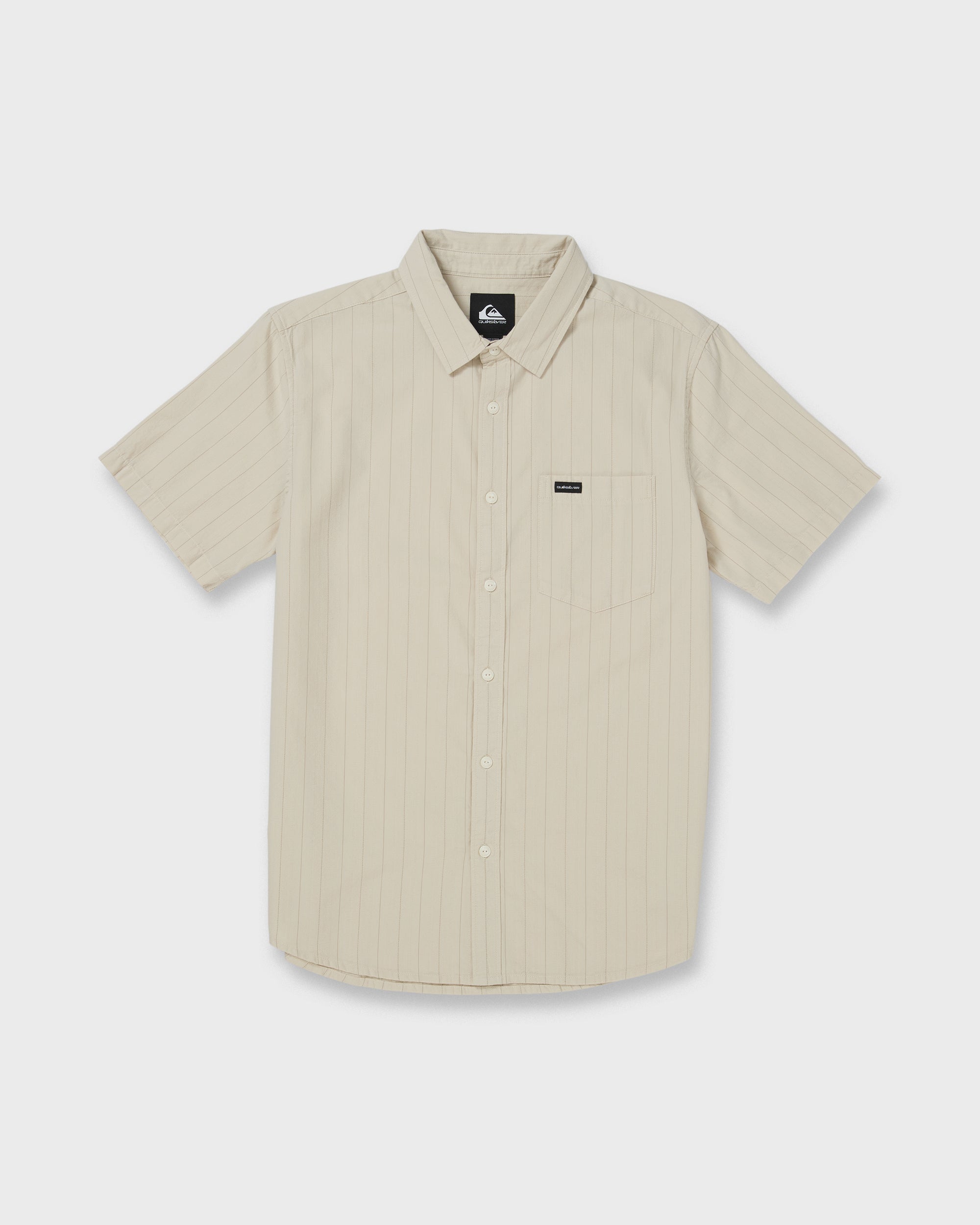Dobby Stripe Classic Short Sleeve Shirt - Bone White