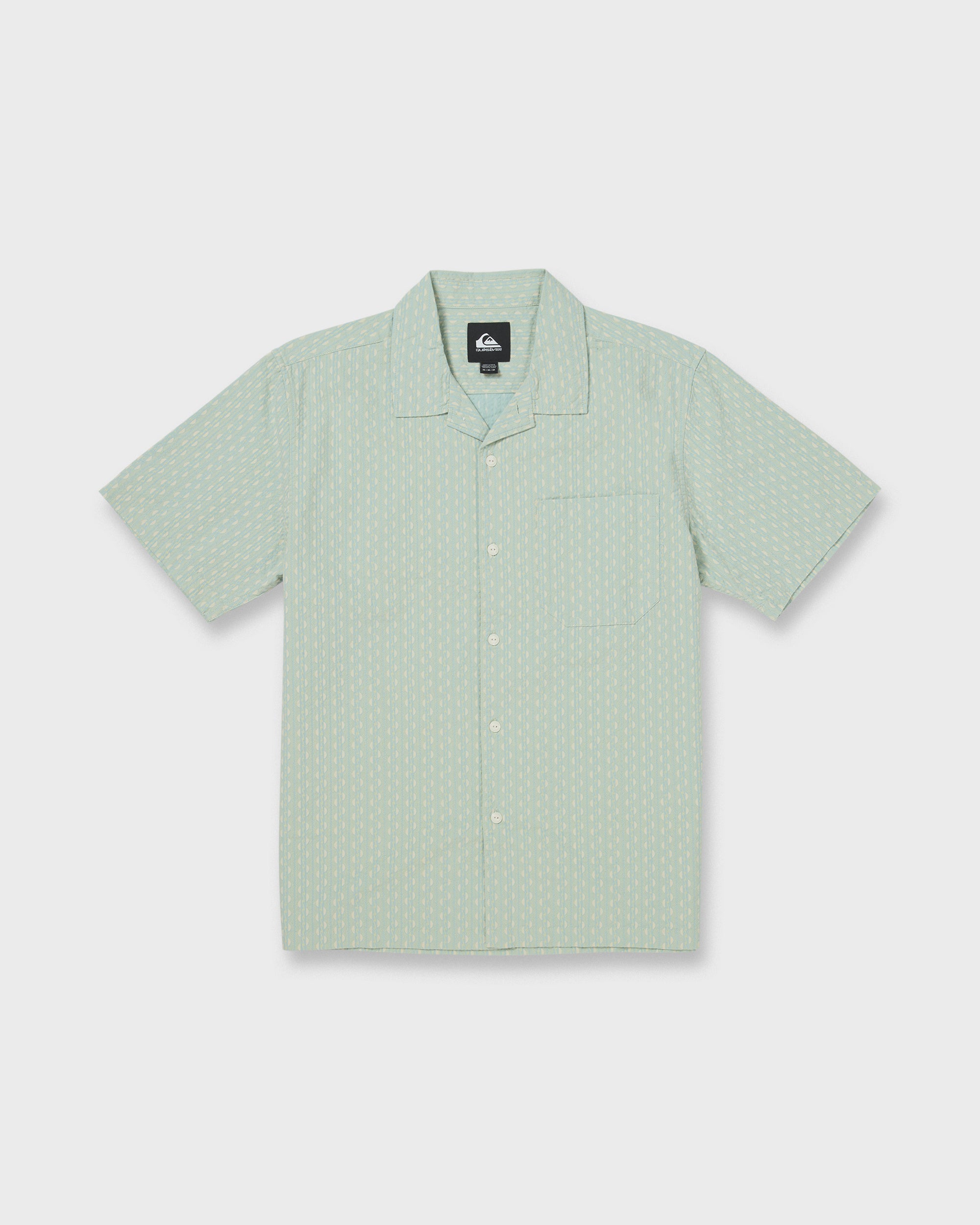Horizons Casual Seersucker Short Sleeve Shirt - Blue Haze
