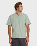 Horizons Casual Seersucker Short Sleeve Shirt - Blue Haze