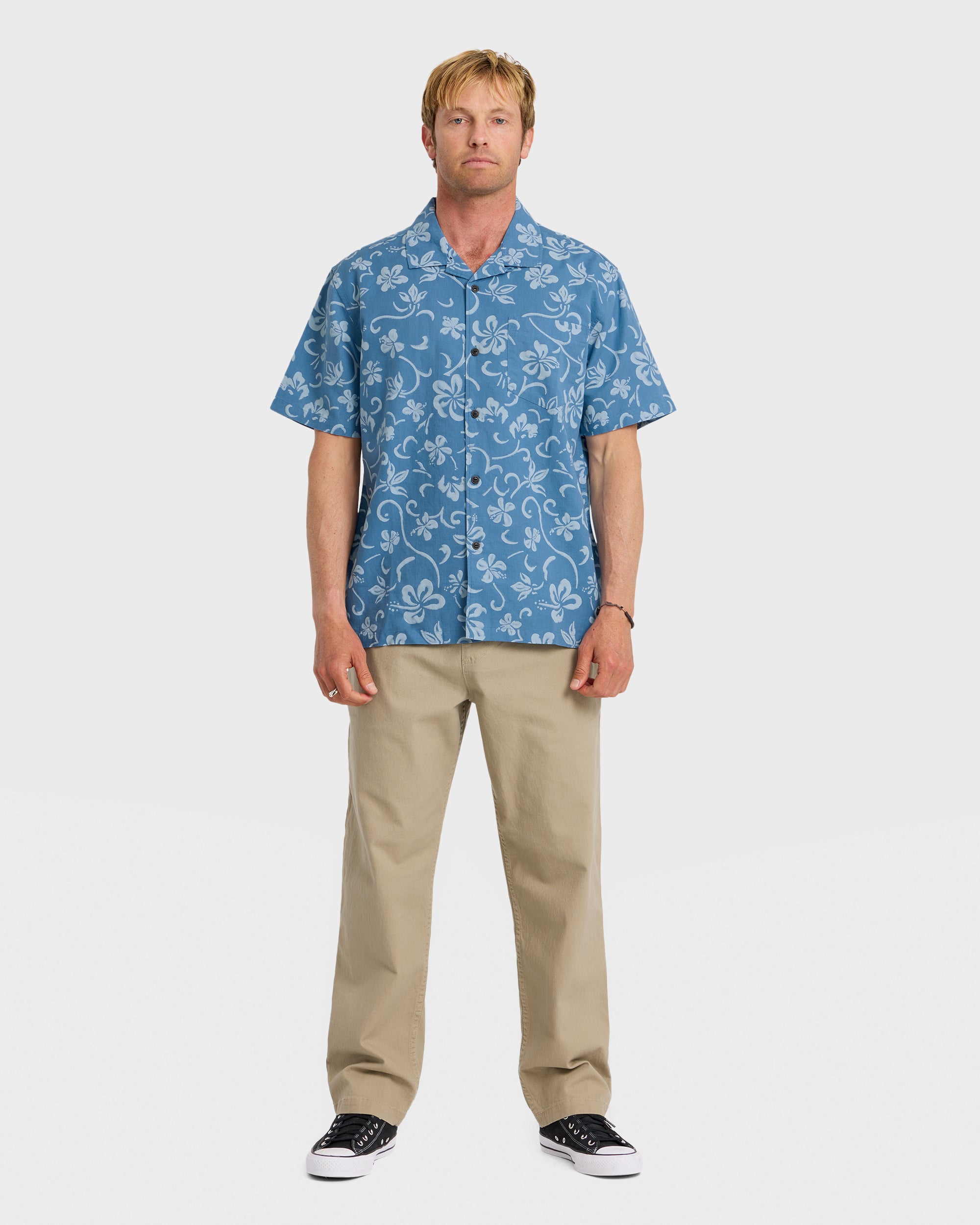 Lo-Biscus DNA Short Sleeve Camp Shirt - Riviera