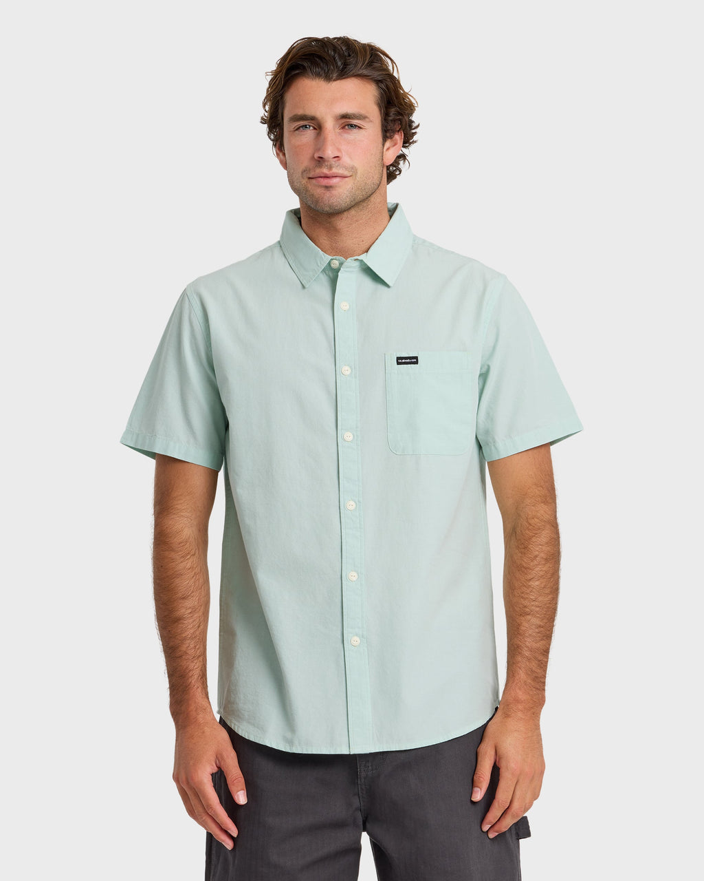 Shore Break Classic Short Sleeve Button-Up Shirt - Blue Haze