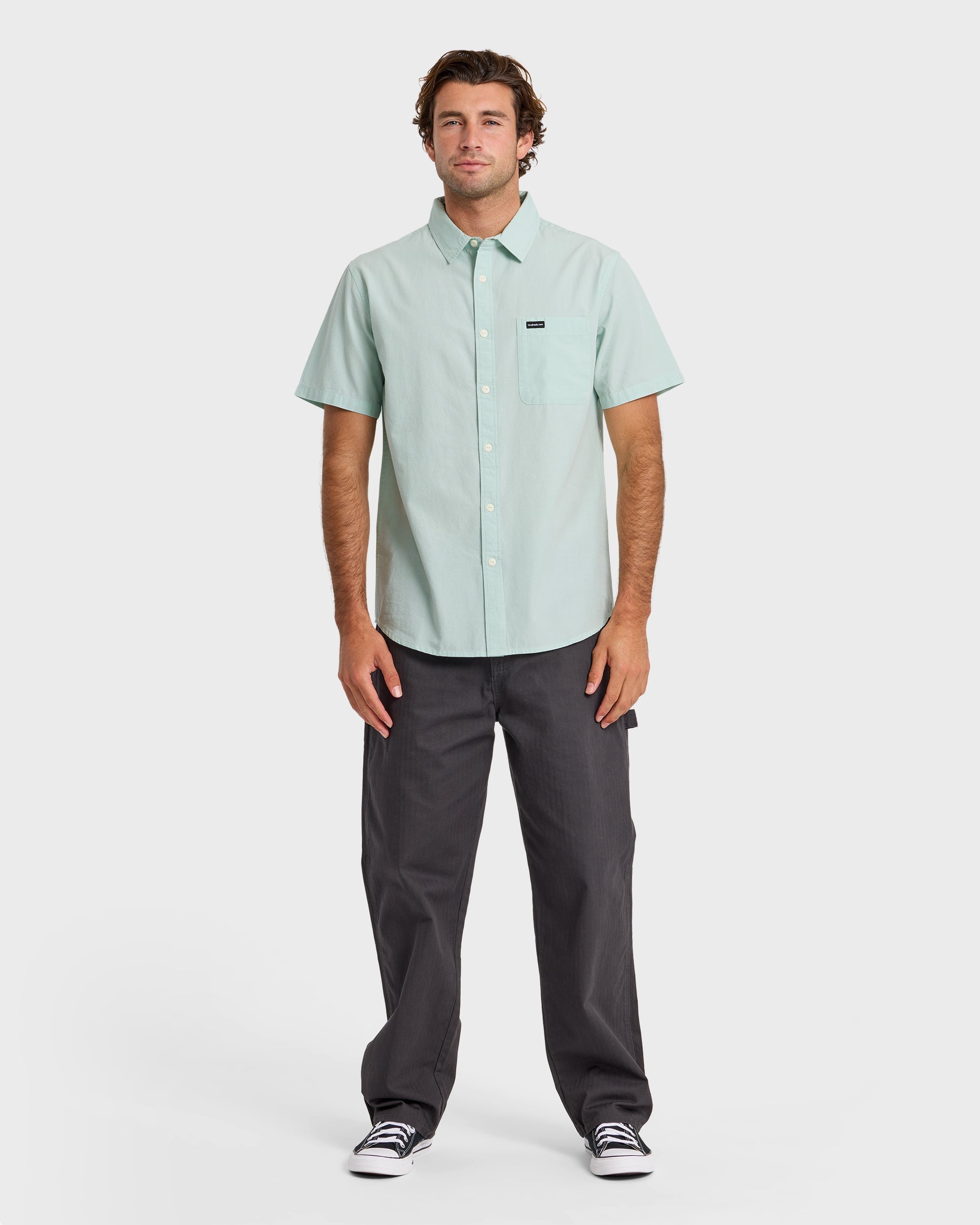 Shore Break Classic Short Sleeve Button-Up Shirt - Blue Haze