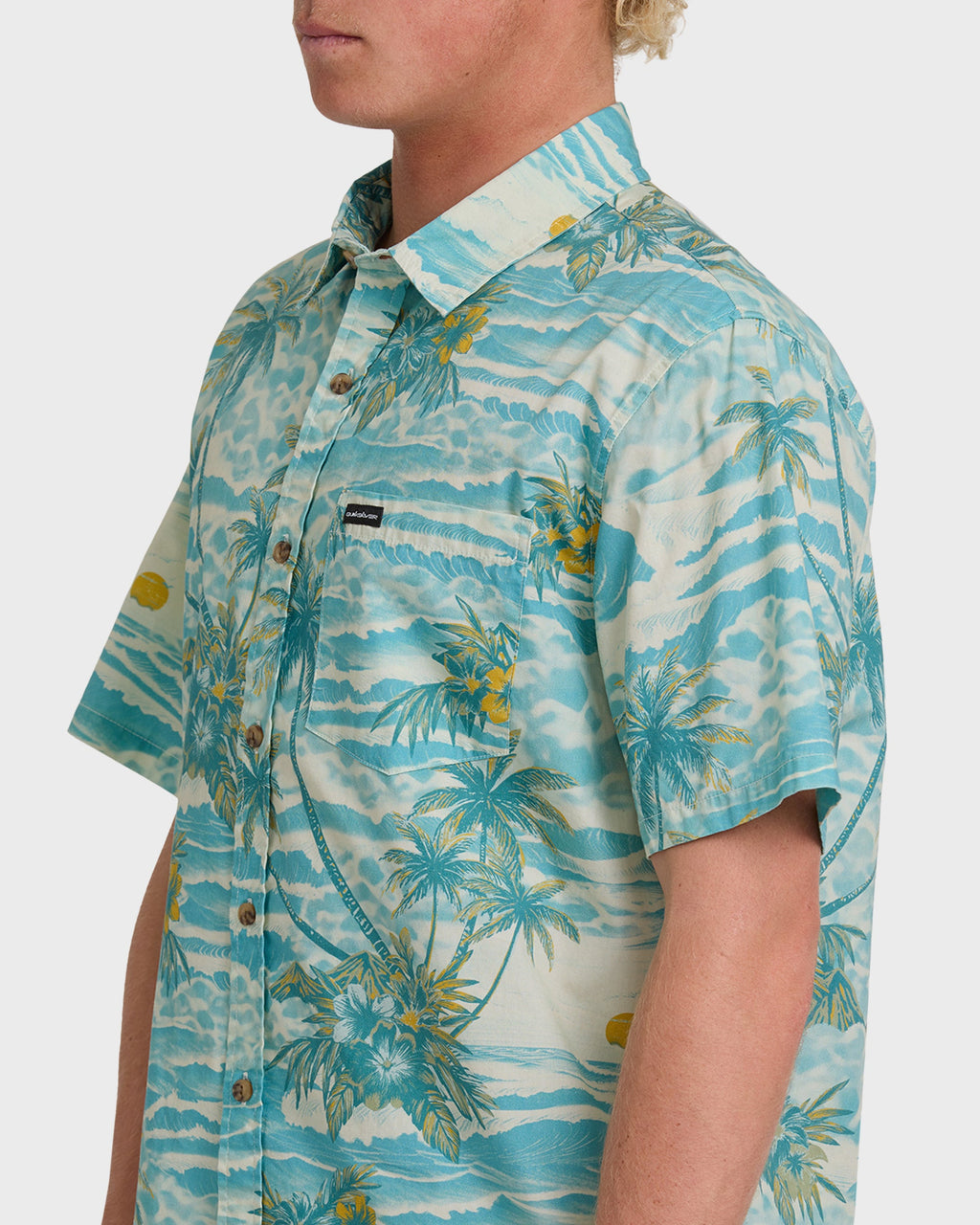 Sundown Stretch Classic Short Sleeve Shirt - Aqua