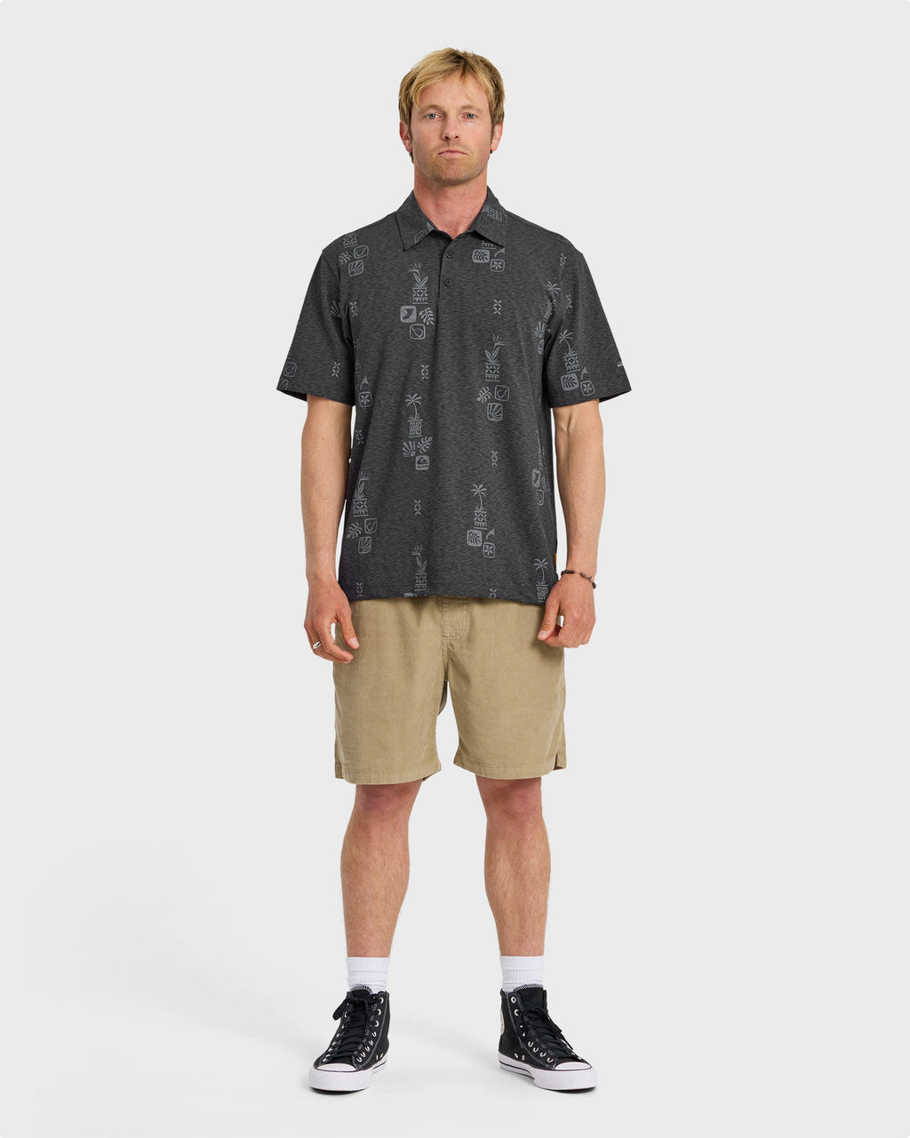 Waterman Mystic Fin UPF 50 Short Sleeve Jersey Polo Shirt - Phantom