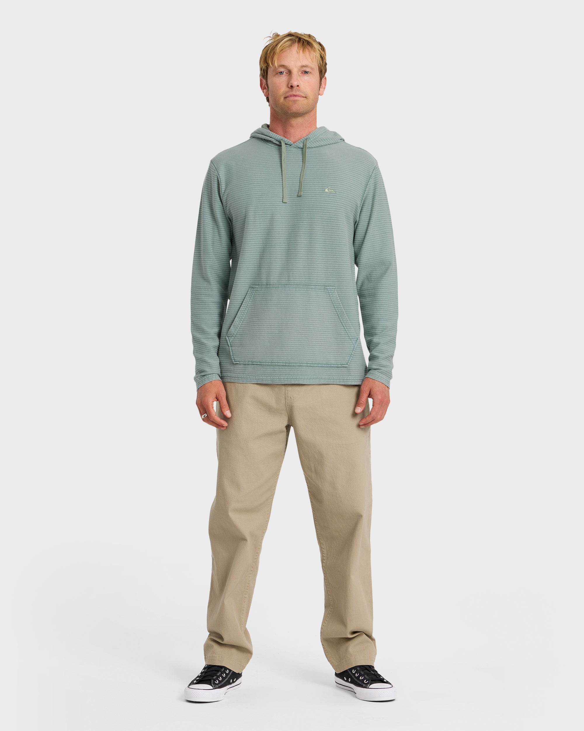Alamitos Jacquard Stripe Pullover Hoodie - Lily Pad