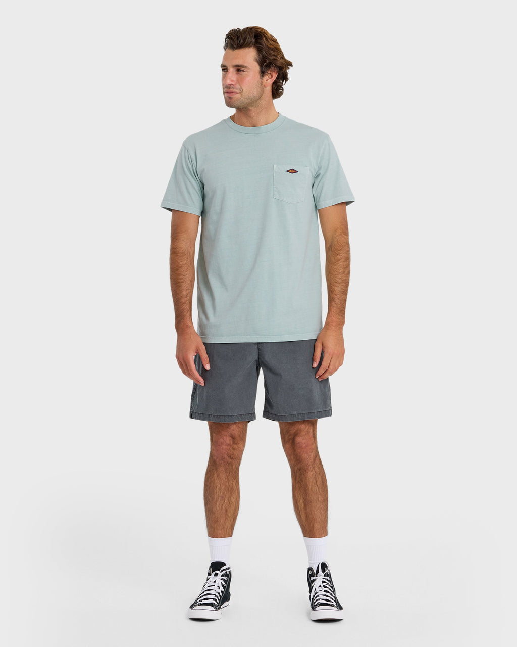 Saltwater Pigment-Dyed Short Sleeve Pocket Tee - Blue Haze